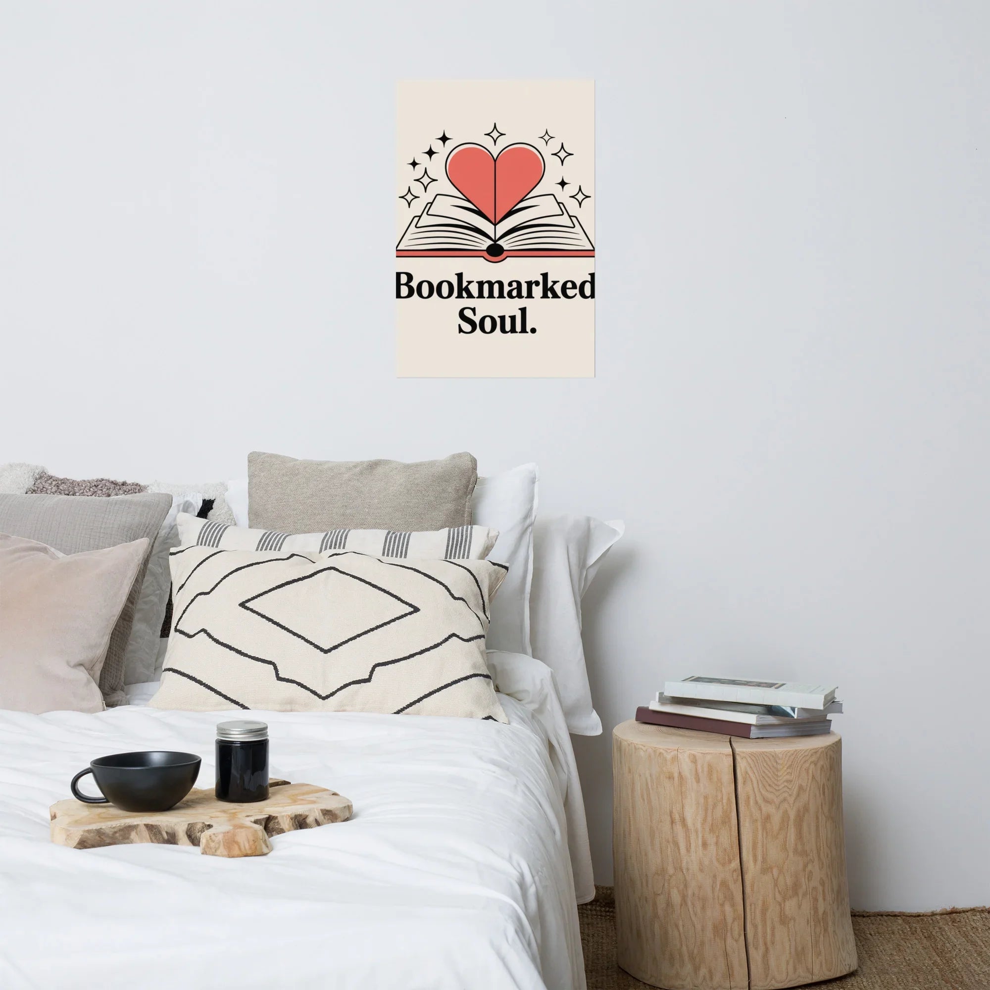 Bookmarked Soul Poster – Heart & Book Art Print - RaZits