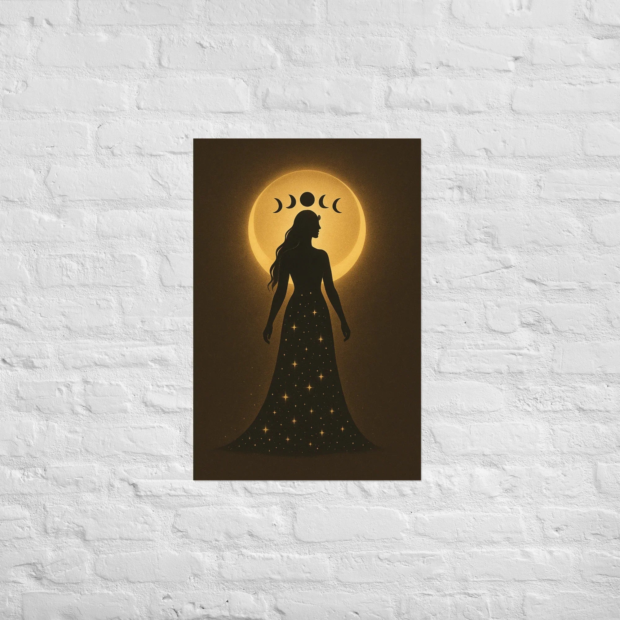 Triple Moon Goddess Poster – Divine Feminine Lunar Print - RaZits