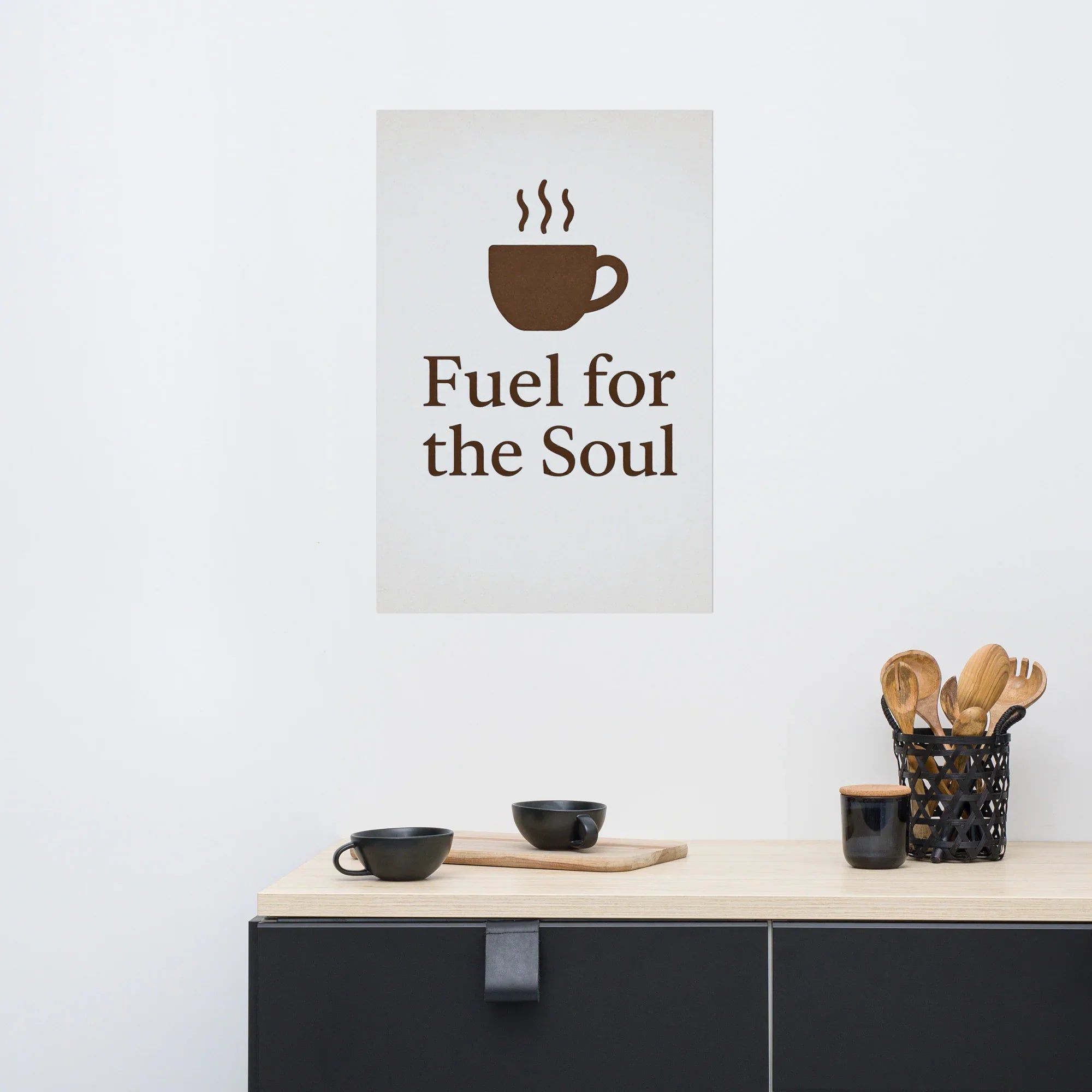Fuel for the Soul Wall Art – Minimalist Coffee Quote - RaZits