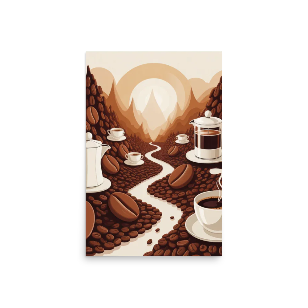 Coffee Valley Wall Art – Surreal Coffee Landscape - RaZits