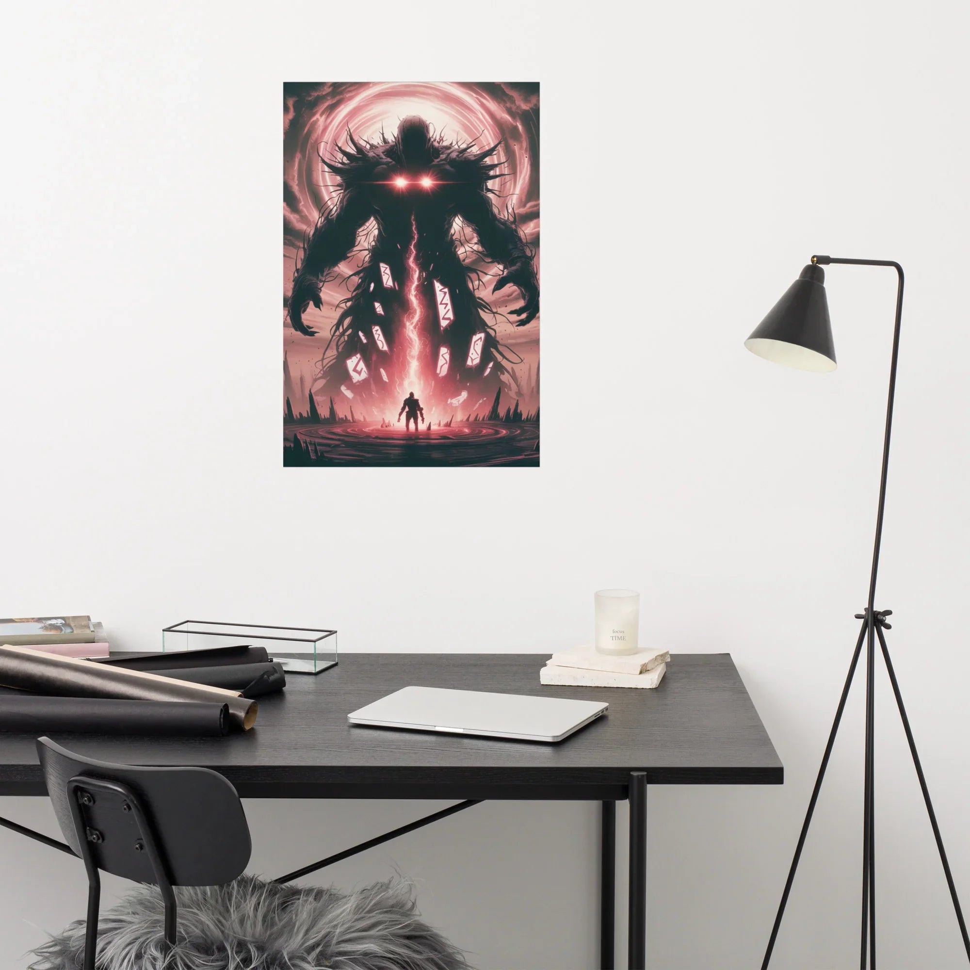 Eclipse of Titans – Dark Fantasy Boss Battle Art Print - RaZits