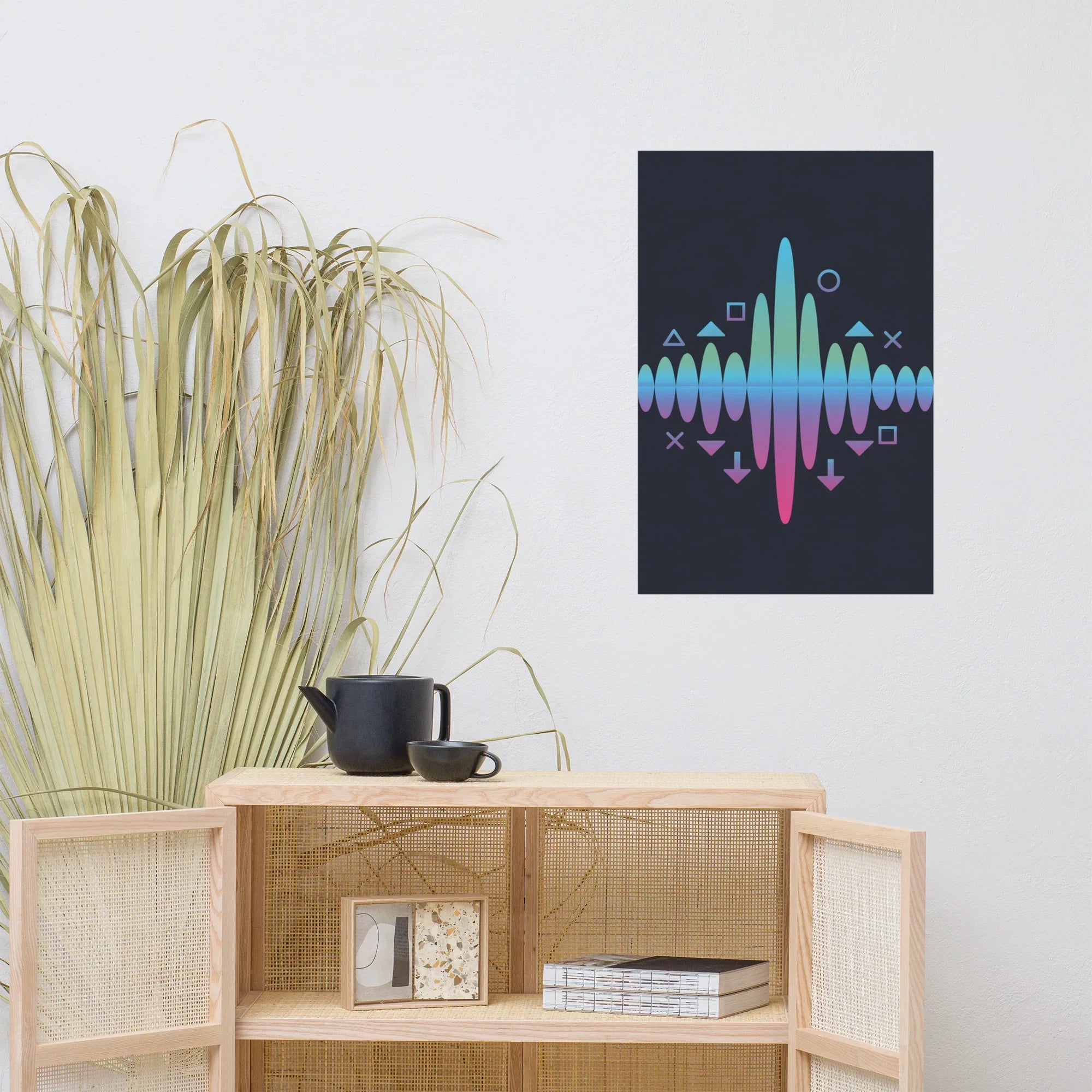 Neon Waveform Gaming Energy Art – RGB Sound Pulse Wall Decor - RaZits