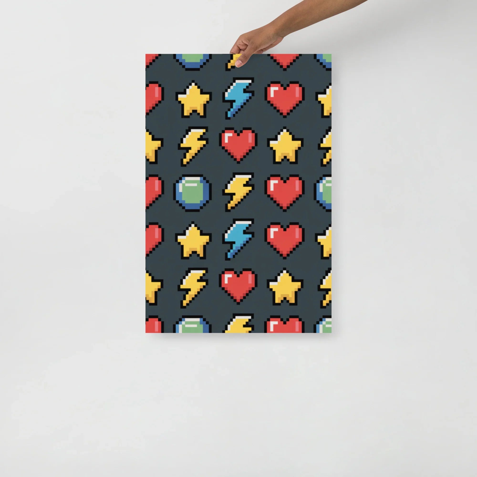 Pixel Pulse Retro Gaming Wall Art – 8-Bit Arcade Aesthetic Pattern - RaZits