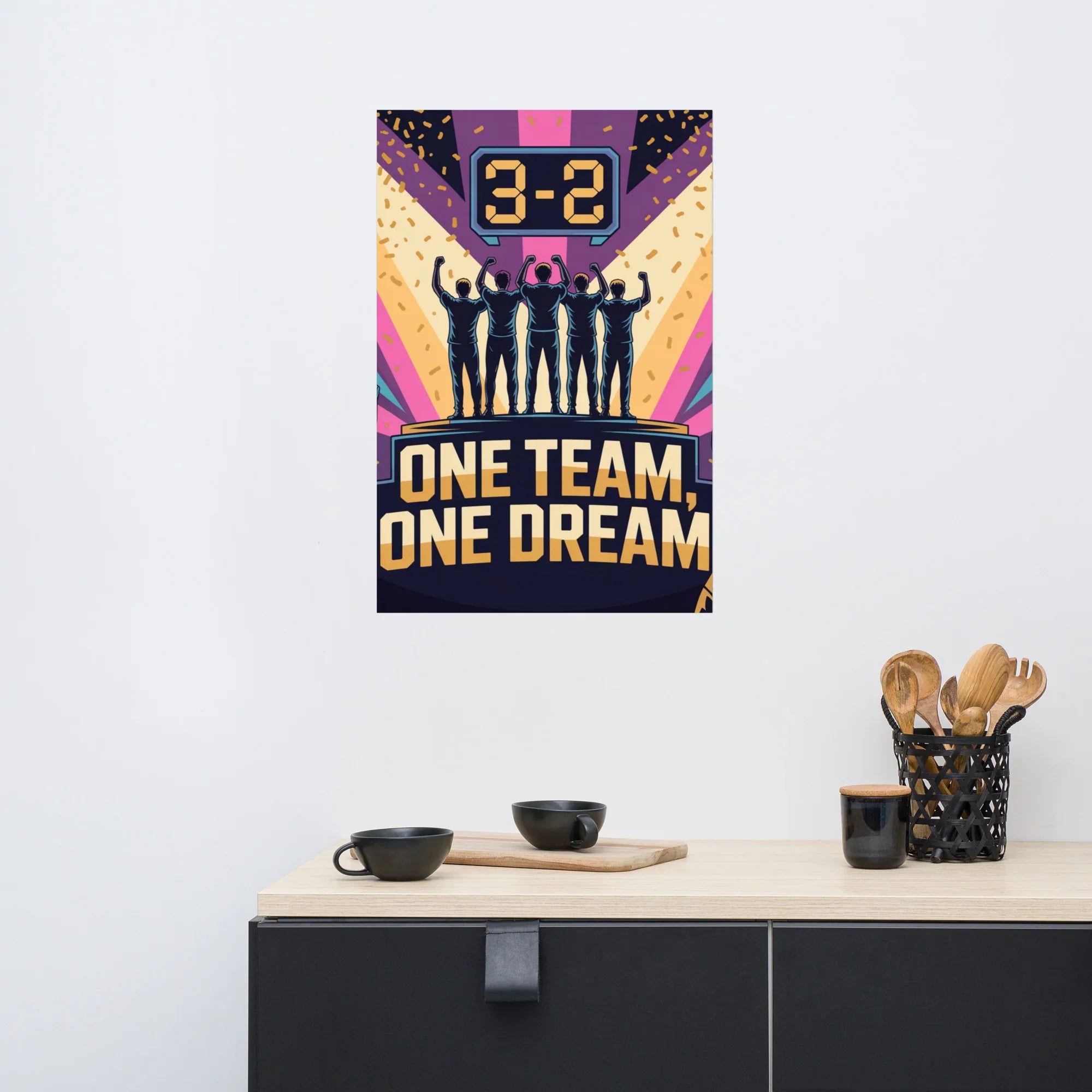 One Team, One Dream – Esports Teamwork Victory Poster - RaZits