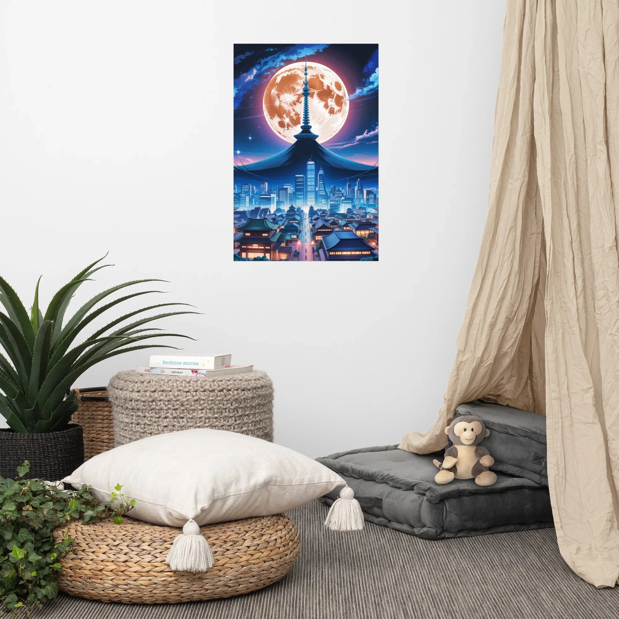 Cyberpunk City Art – Futuristic Anime Skyline Wall Decor - RaZits