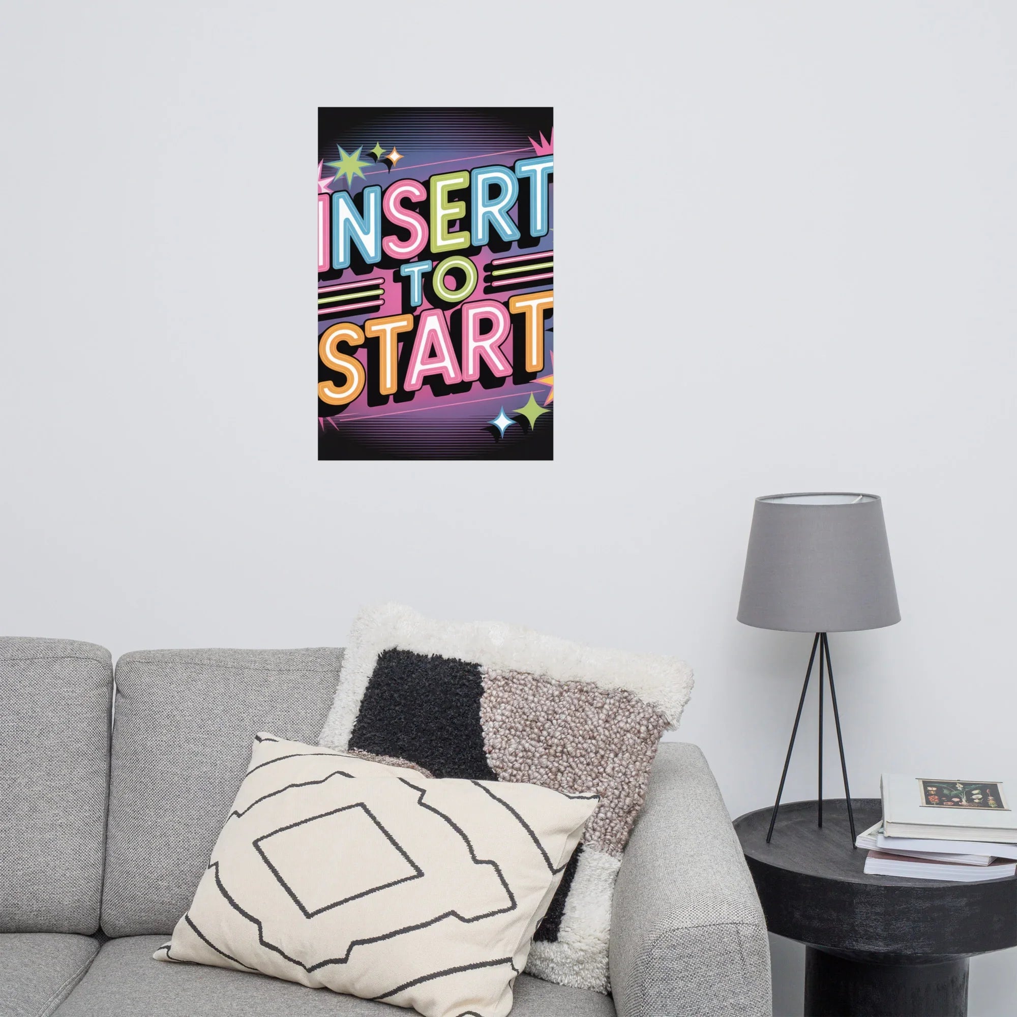 Insert to Start – Retro Neon Arcade Poster for Gamer Room & Gaming Wall Decor - RaZits