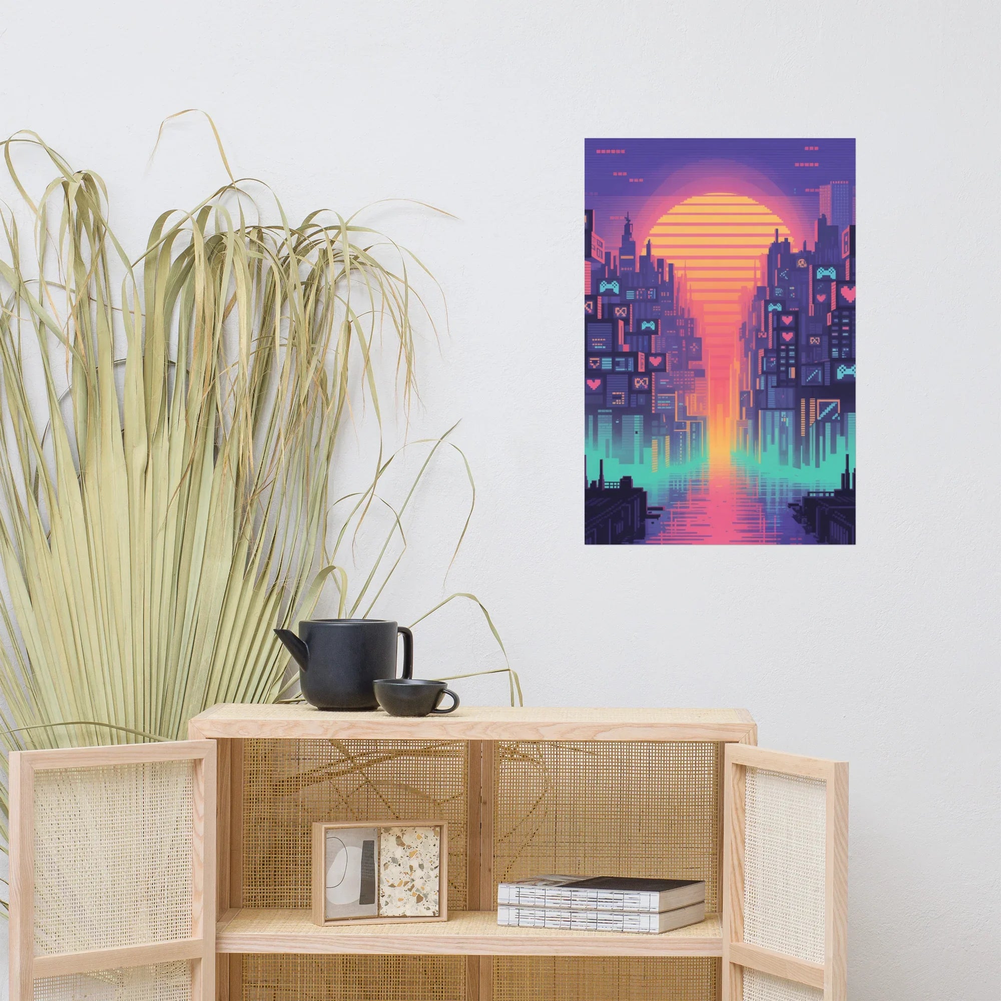 Neon Horizon - Cyberpunk City Gaming Poster - RaZits