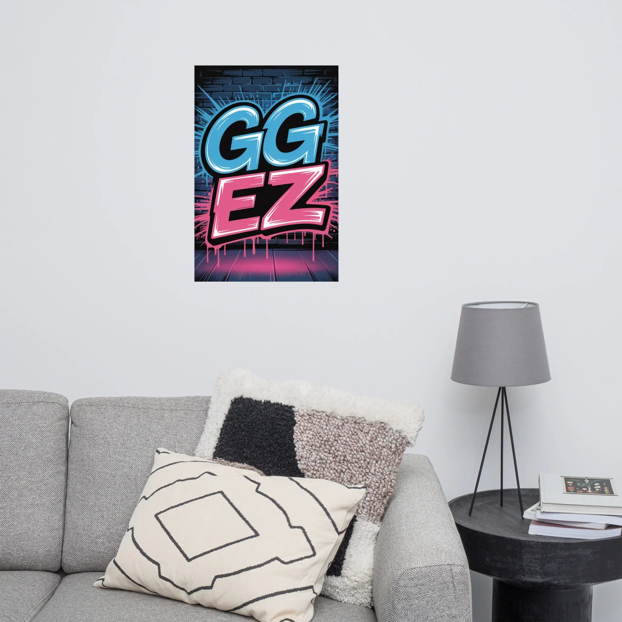 GG EZ - Neon Graffiti Gaming Poster - RaZits
