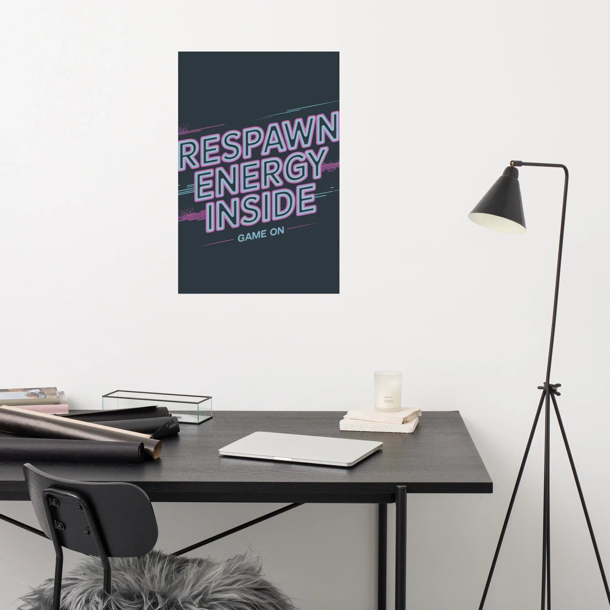 Respawn Energy Inside – Neon Gamer Motivation Art - RaZits