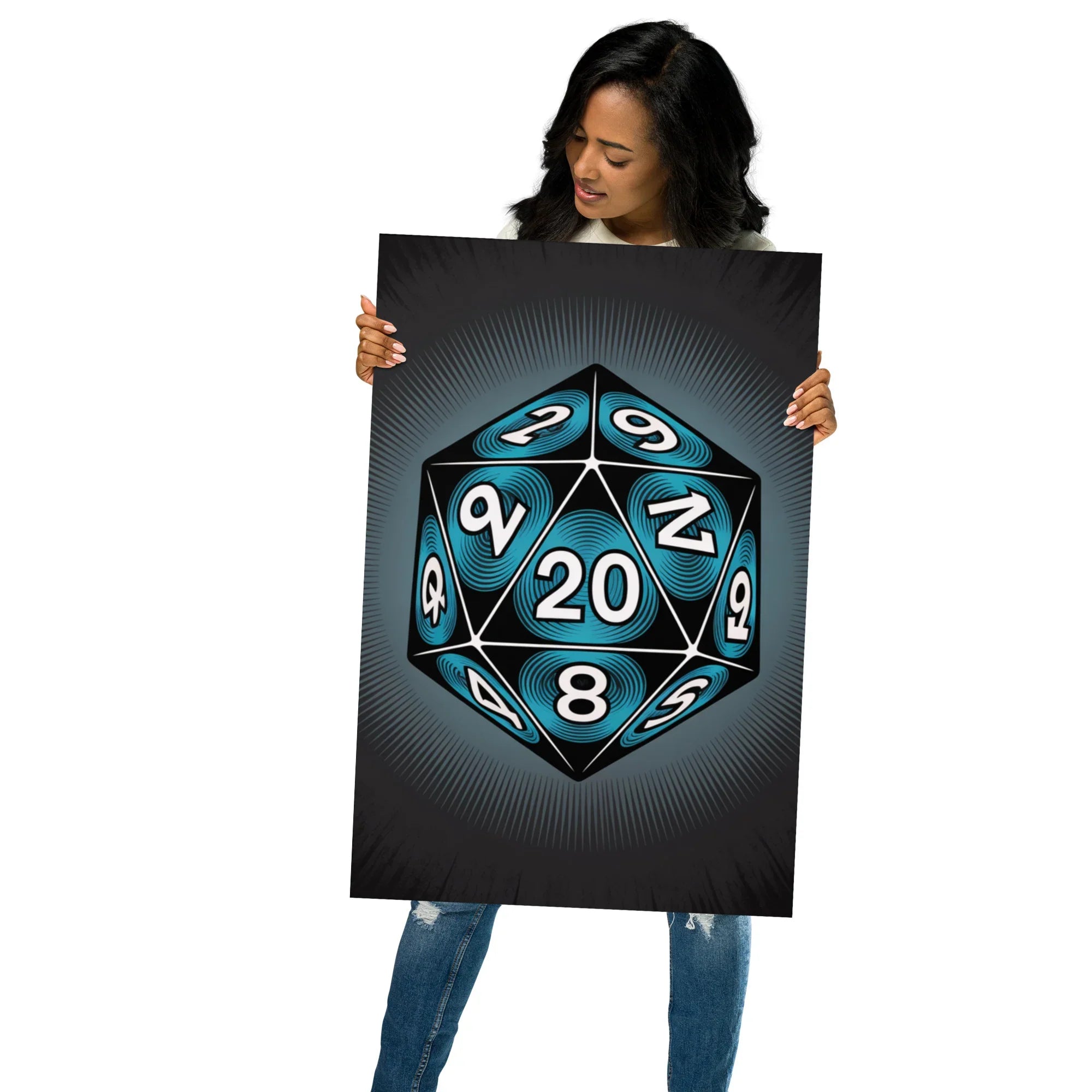 Roll For Glory – D20 Dice Art Poster for RPG Fans and Dungeon Masters - RaZits
