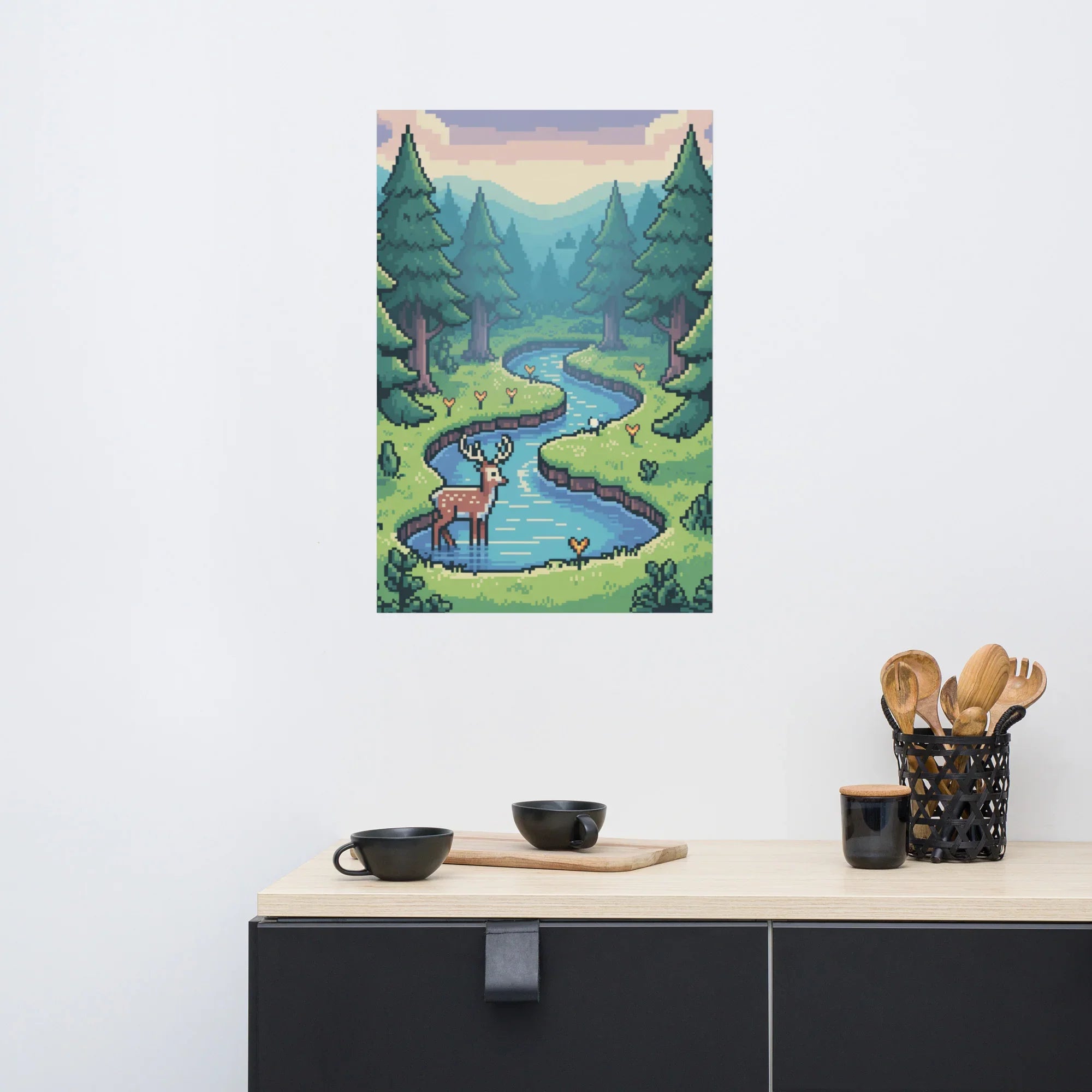 Pixel Art Landscape – Cozy Nature Gaming Wall Art for Indie-Game Lovers - RaZits