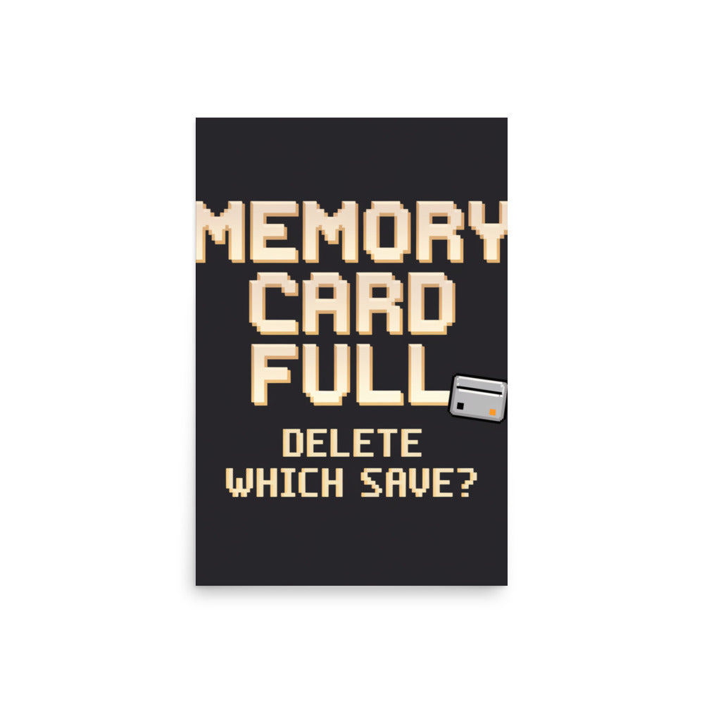 Memory Card Full retro gaming poster close-up 189gsm matte texture detail