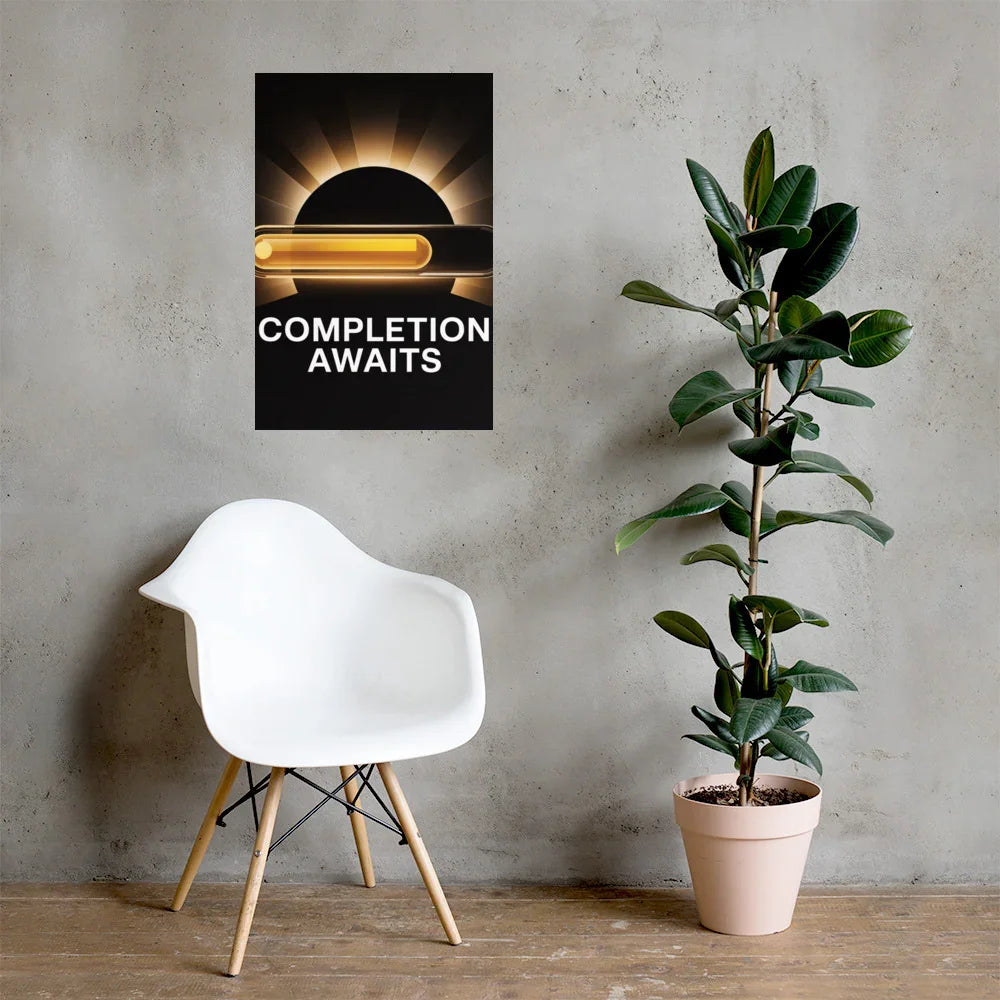 Completion Awaits – Minimalist Gaming Progress Poster for Motivated Gamers - RaZits
