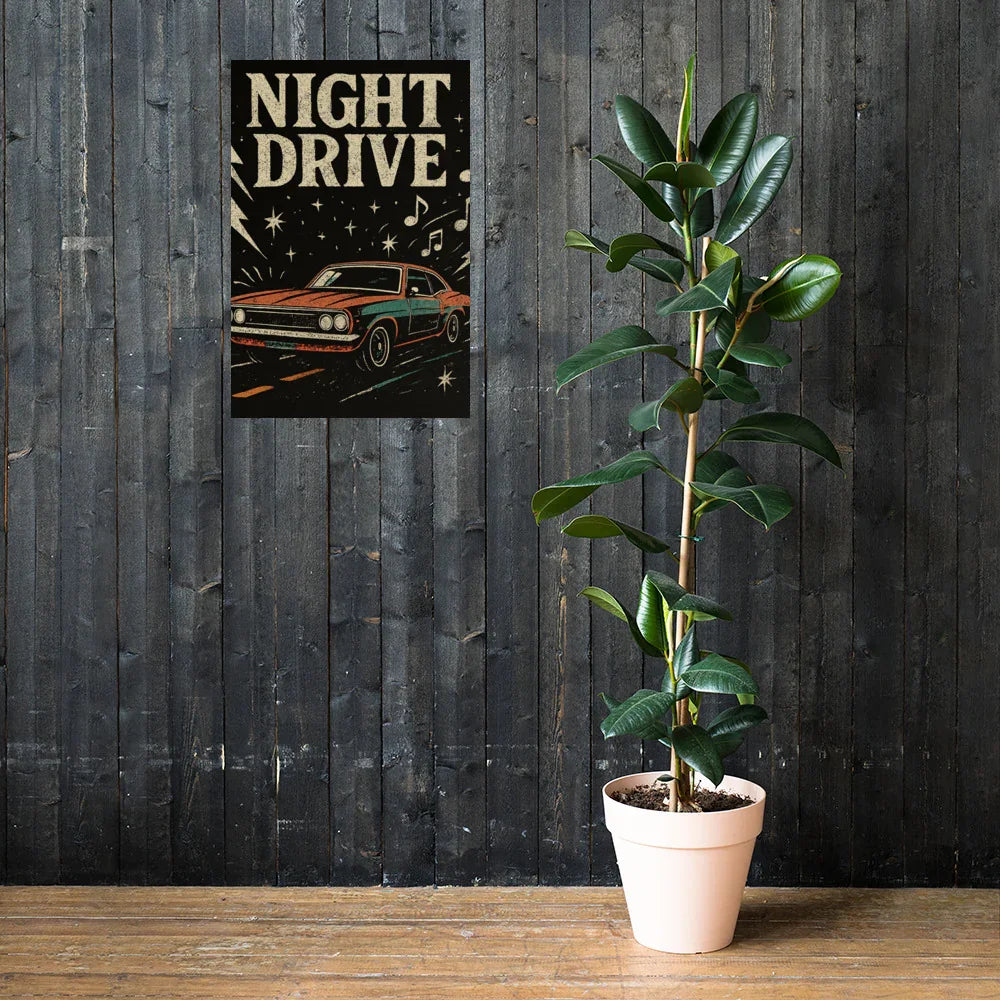 Night Drive Poster – Moody Retro Roadtrip - RaZits