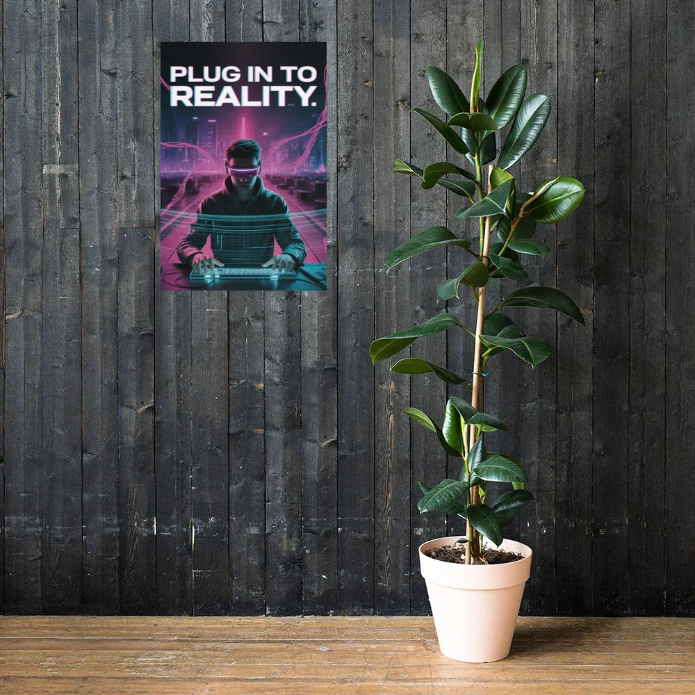 Plug In To Reality Cyberpunk Gaming Wall Art – VR Aesthetic Room Decor - RaZits