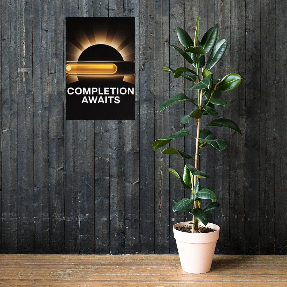 Completion Awaits – Minimalist Gaming Progress Poster for Motivated Gamers - RaZits