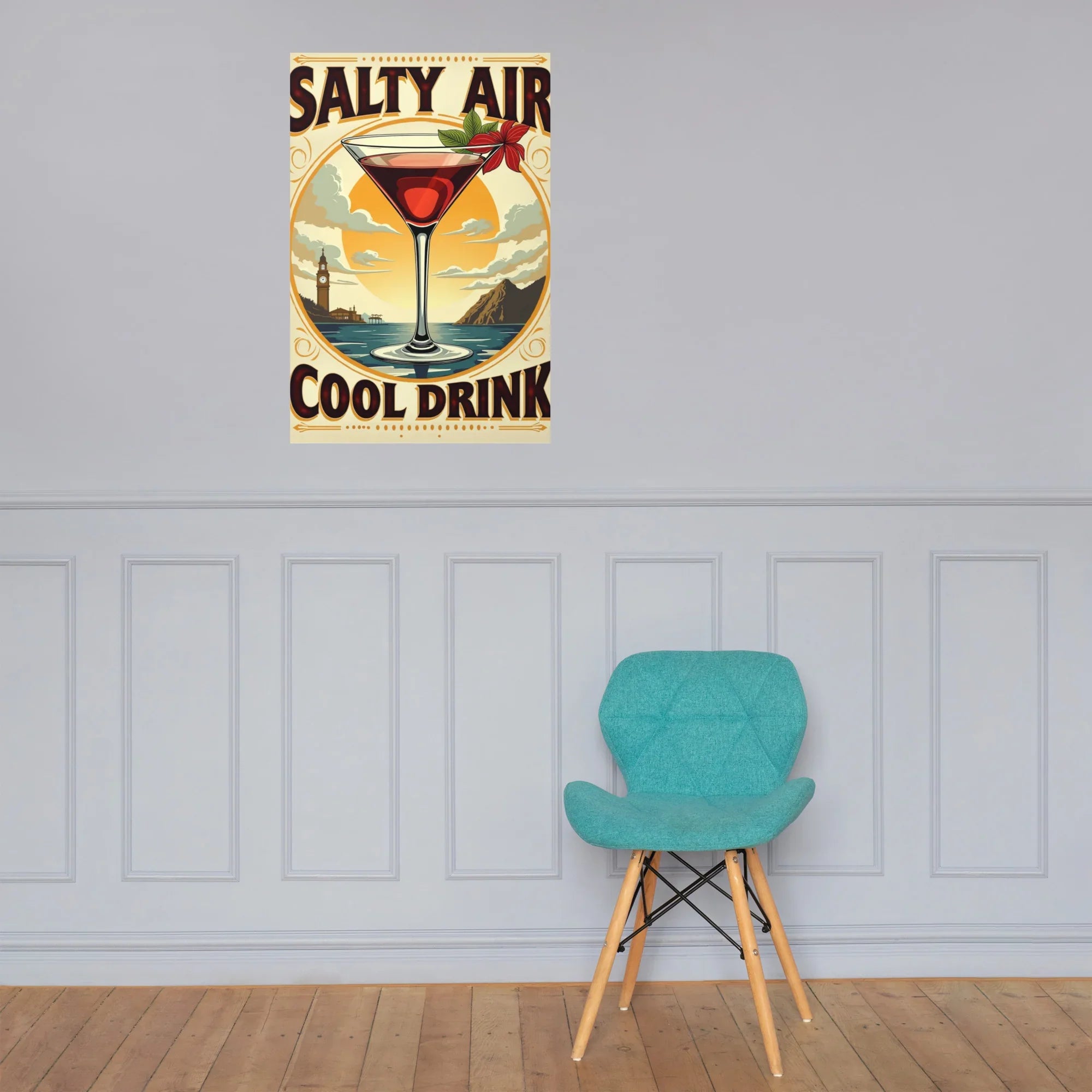 Salty Air, Cool Drink – Coastal Martini Poster - RaZits
