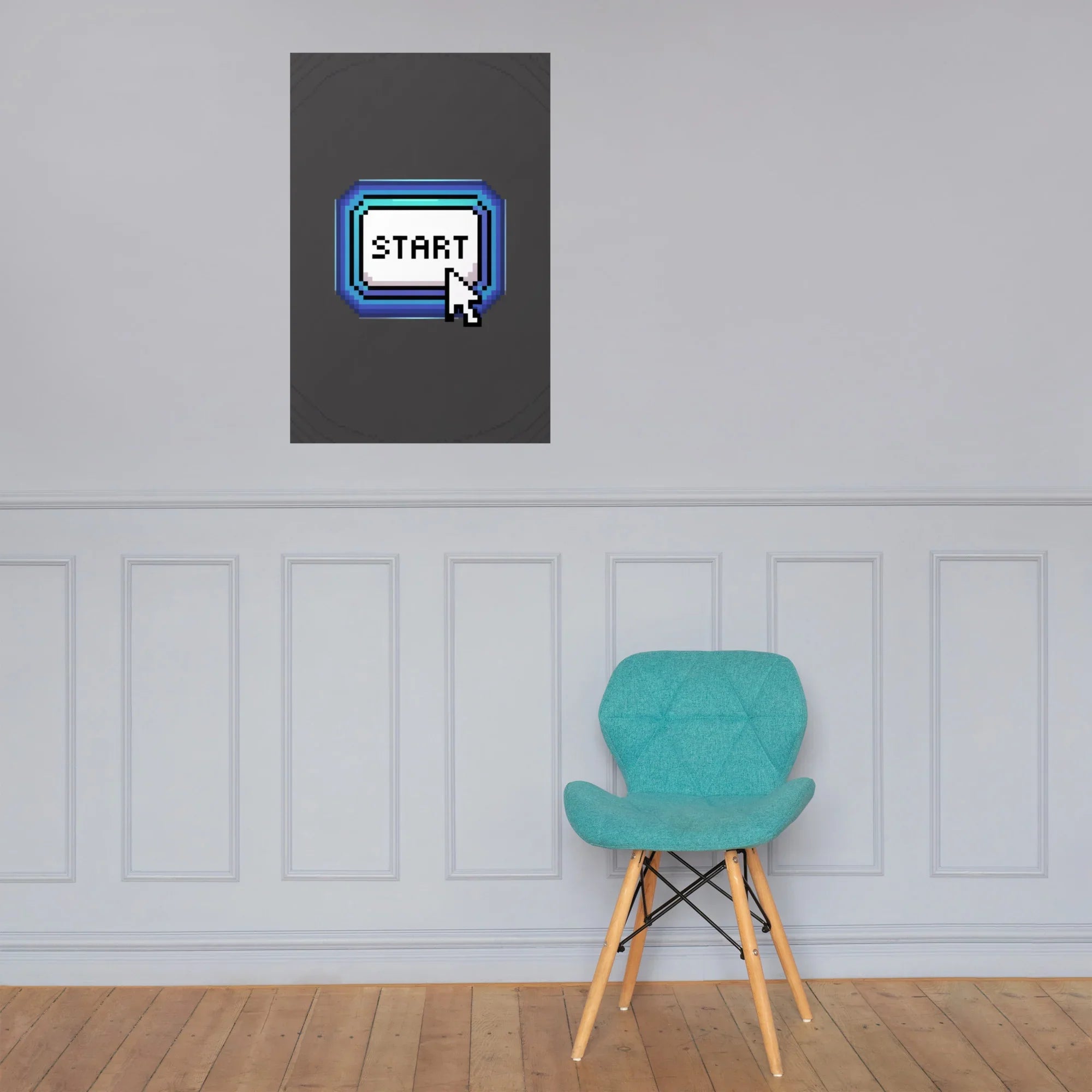 Start Button Pixel Art – Retro Minimal Gaming Design - RaZits