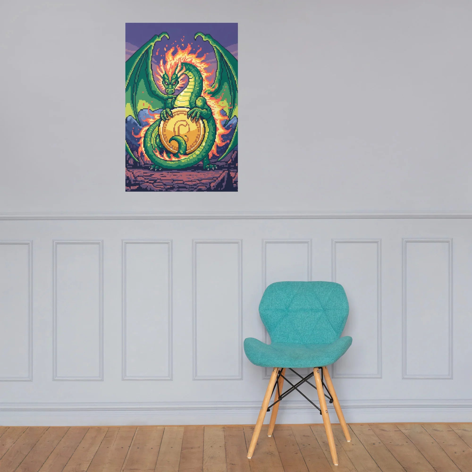 Pixel Dragon Guardian Boss Battle Poster - RaZits