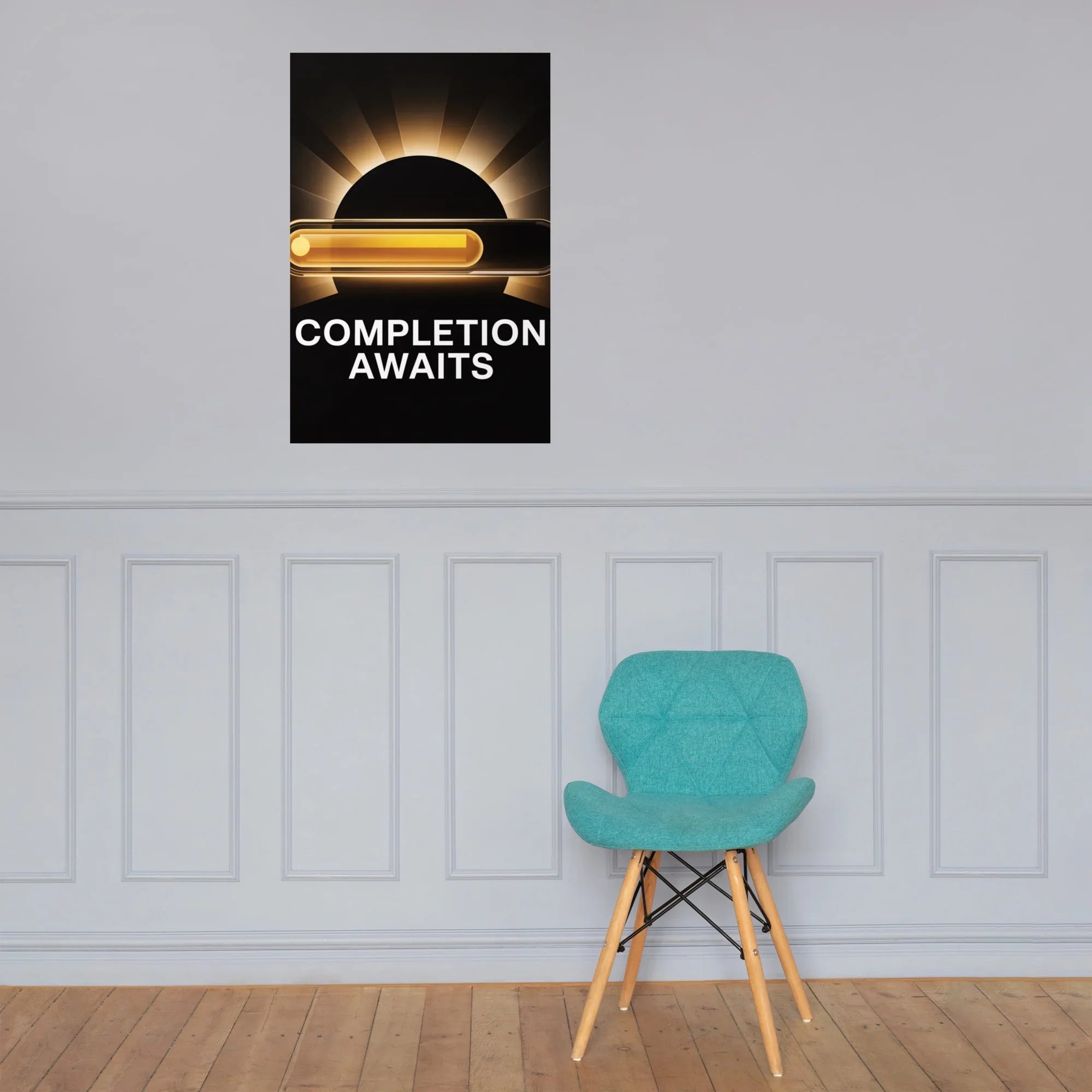 Completion Awaits – Minimalist Gaming Progress Poster for Motivated Gamers - RaZits