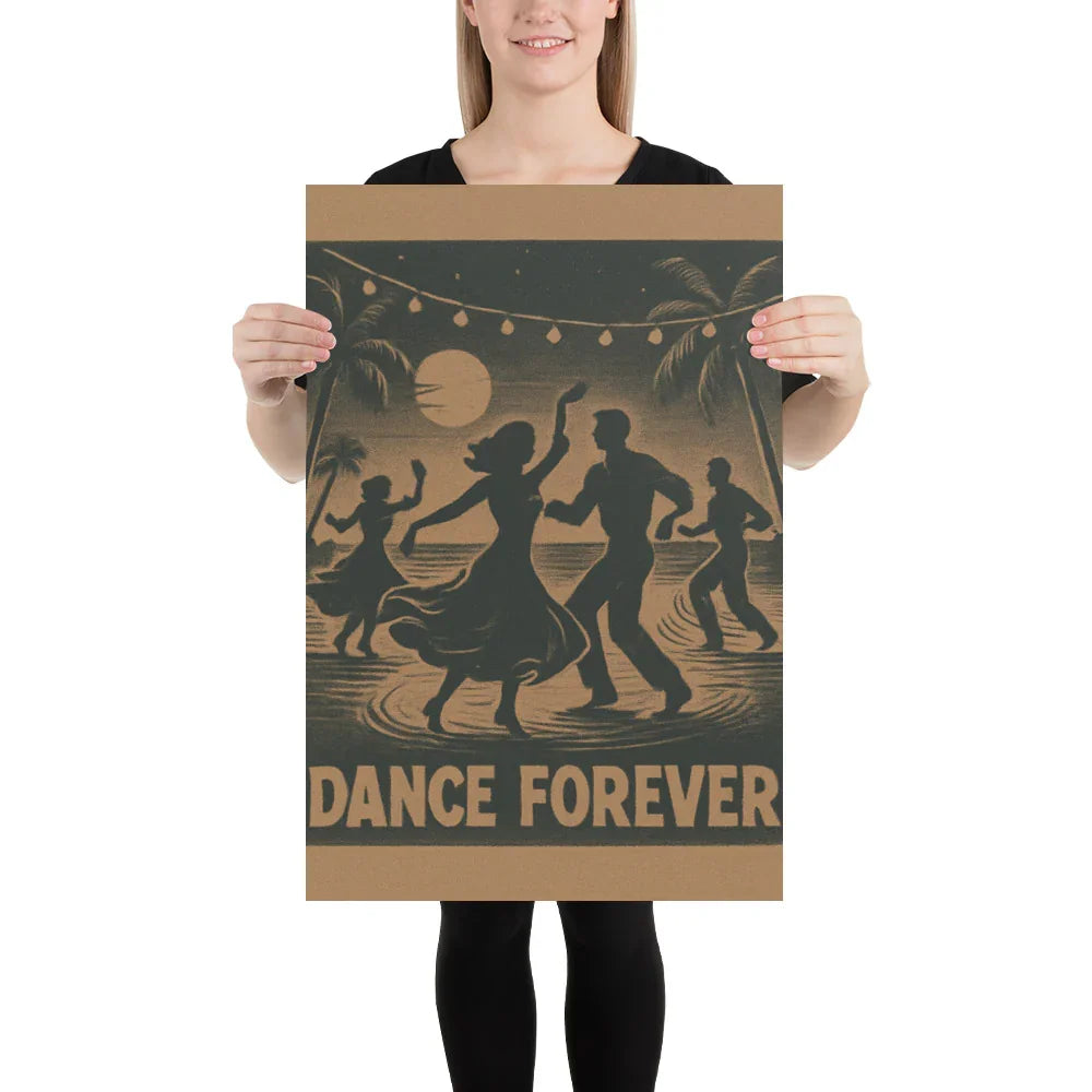 Dance Forever Poster – Vintage Beach Boogie Aesthetic - RaZits