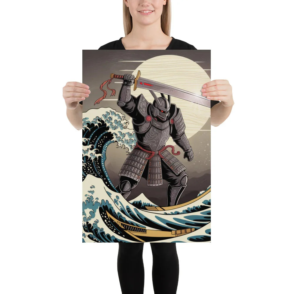 Cyber Samurai Wall Art – Katana Artwork Inspired by Japanese Wave & Mythology - RaZits