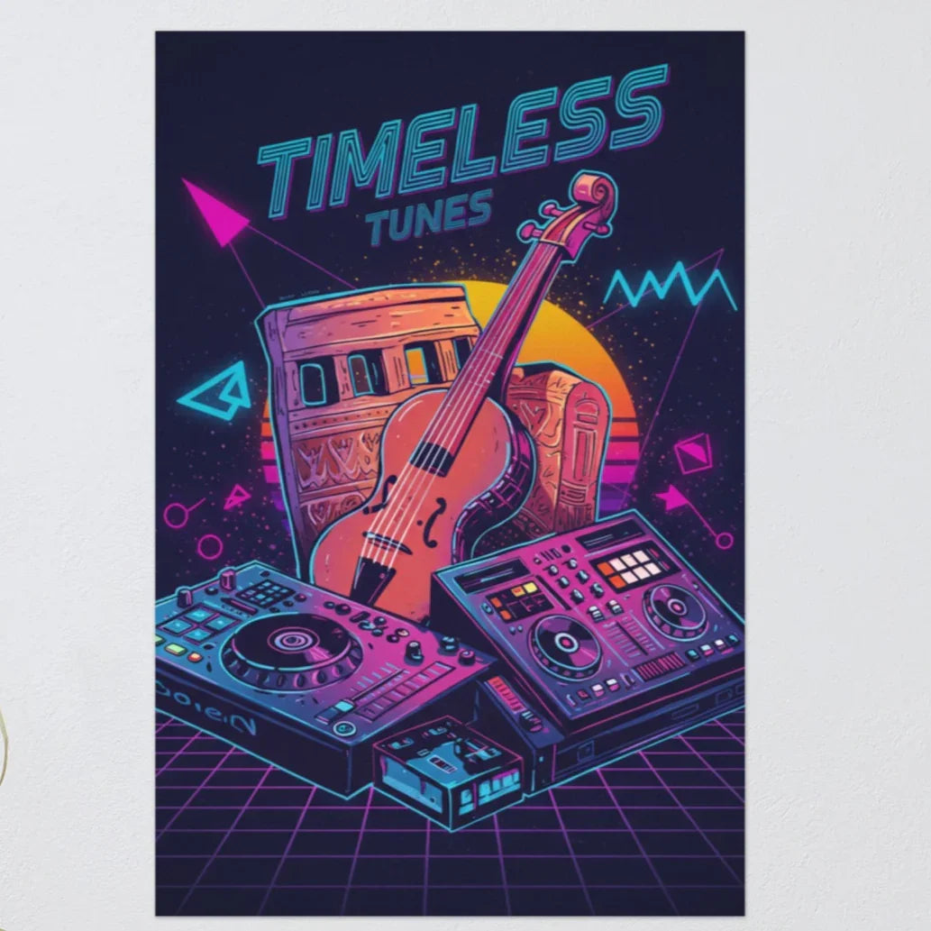 Timeless Tunes Poster – Vintage Meets Future Vibes - RaZits