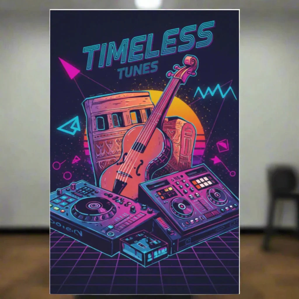 Timeless Tunes Poster – Vintage Meets Future Vibes - RaZits