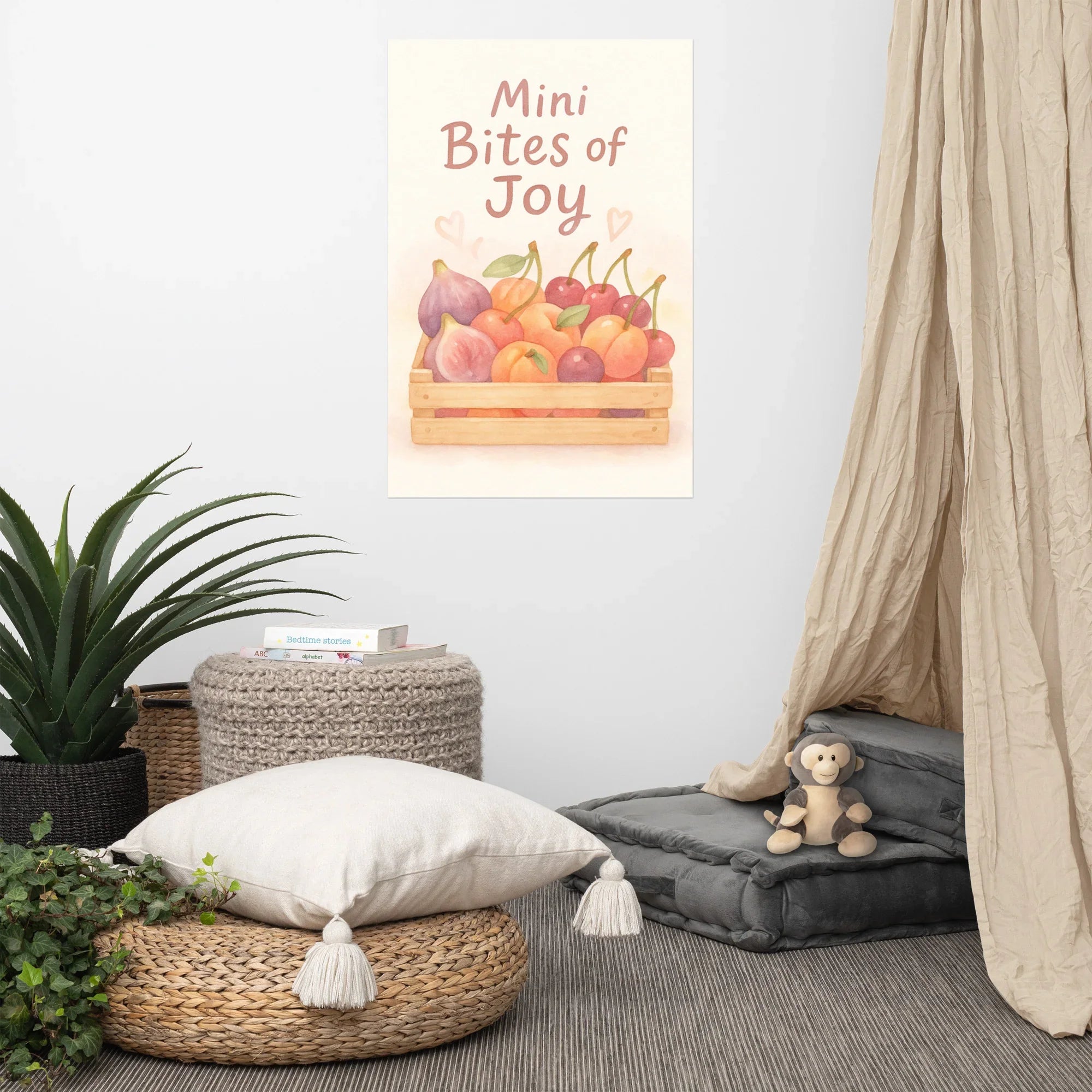 Mini Fruit Crate Art Print – Bites of Joy Watercolor Illustration - RaZits