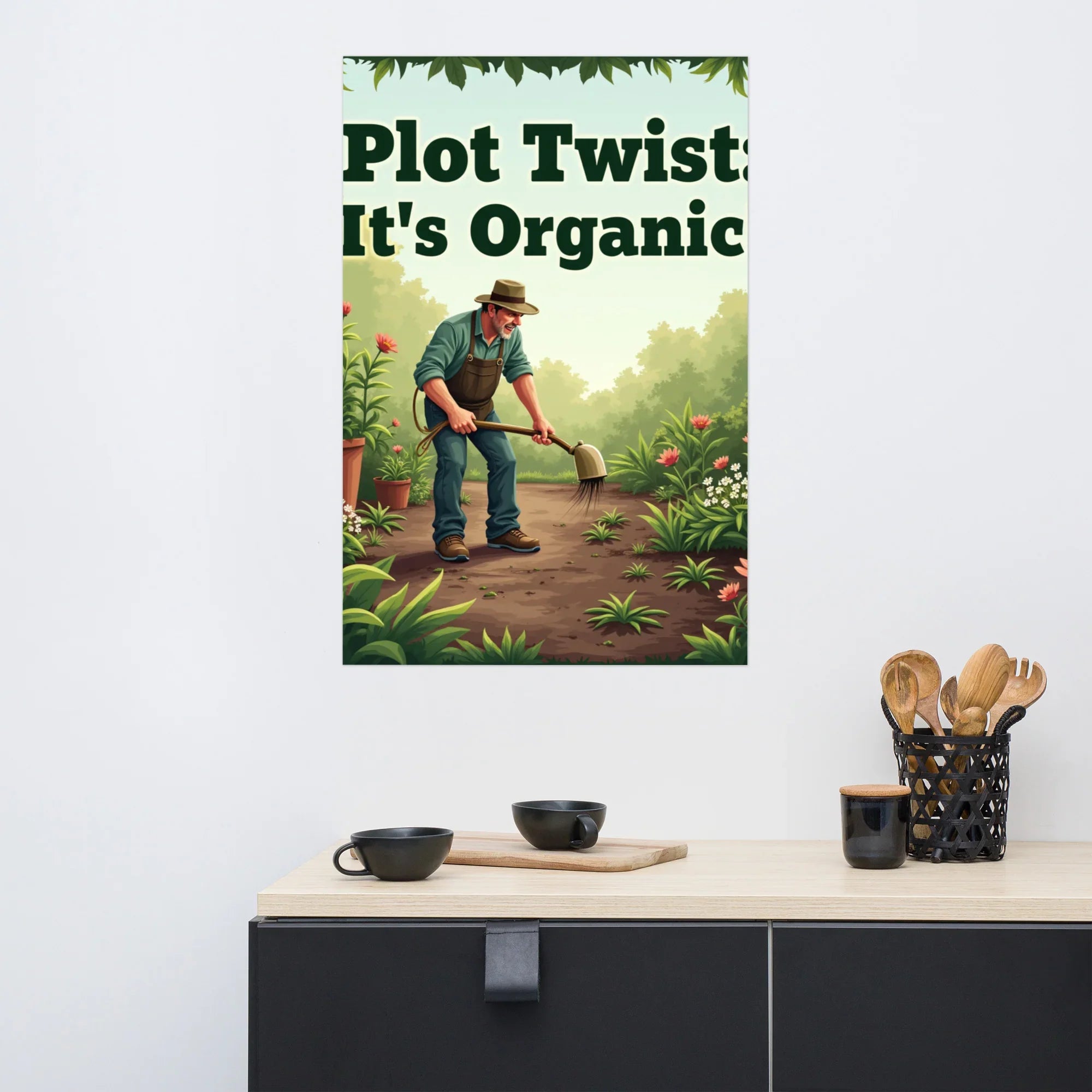 Organic Garden Art Print – Humorous Farmer Floral Poster - RaZits