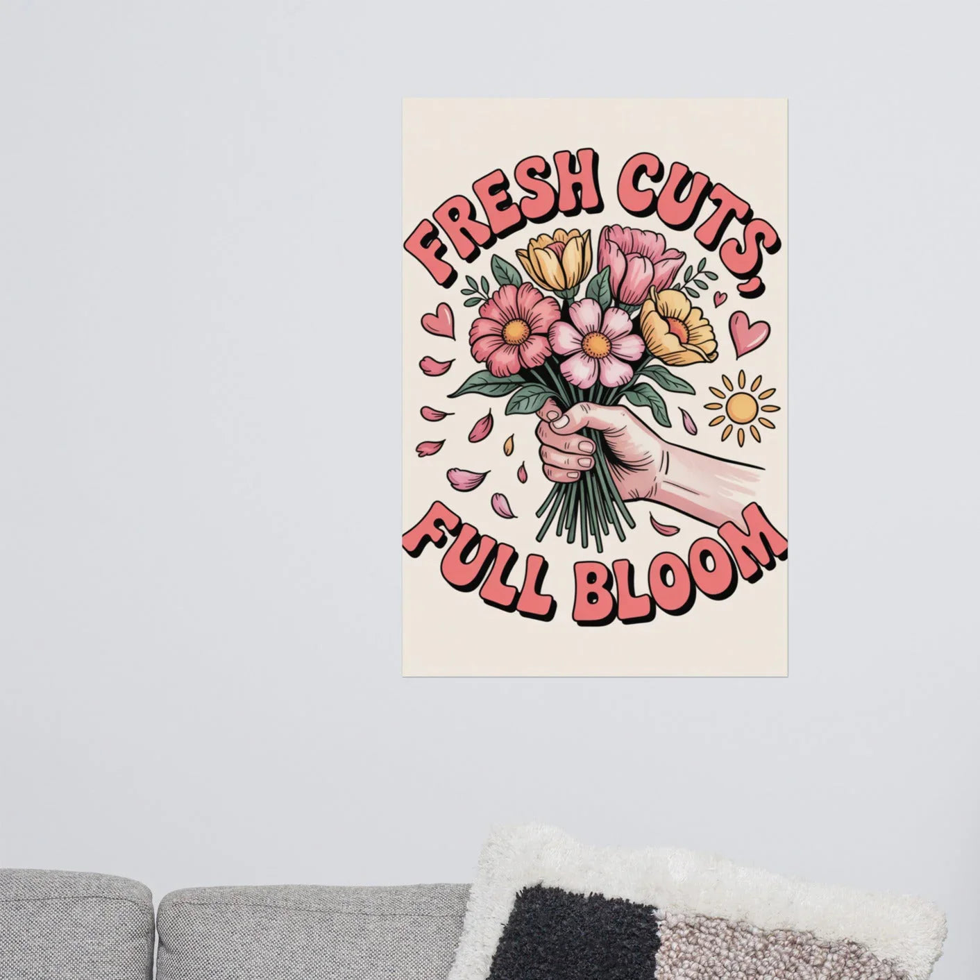 Bouquet Art Print – Fresh Cuts Full Bloom Floral Illustration - RaZits