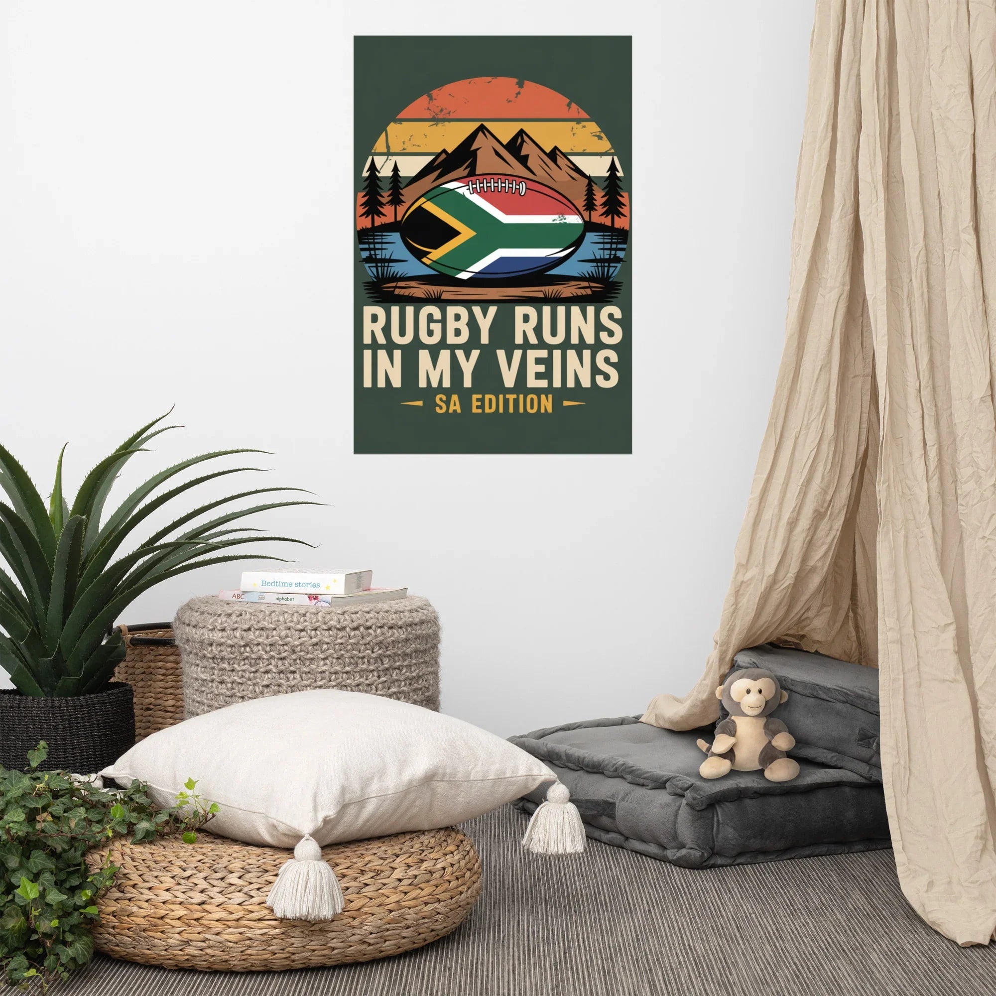 Rugby Runs in My Veins – South Africa Flag Poster - RaZits
