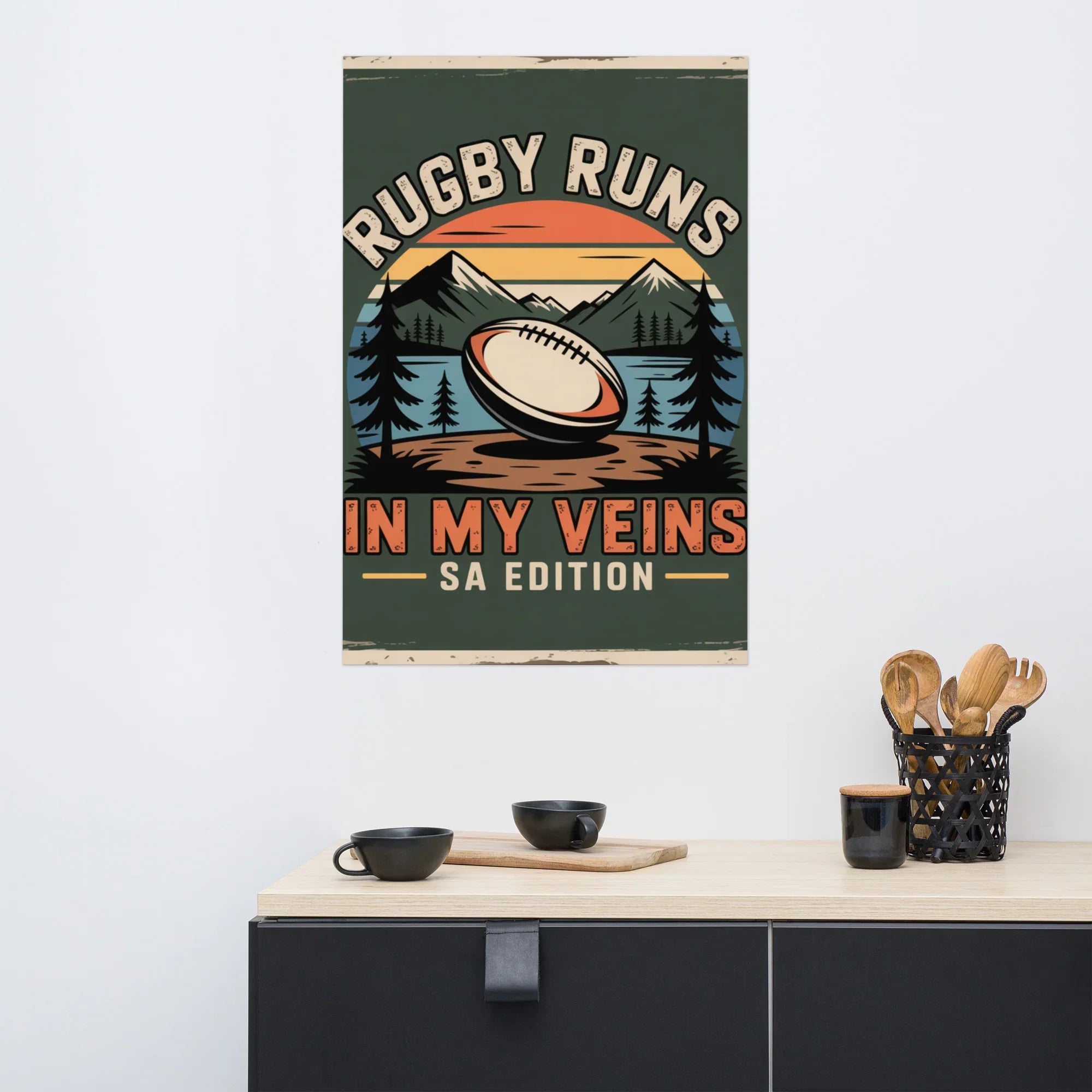 Rugby Runs in My Veins – South Africa Poster - RaZits