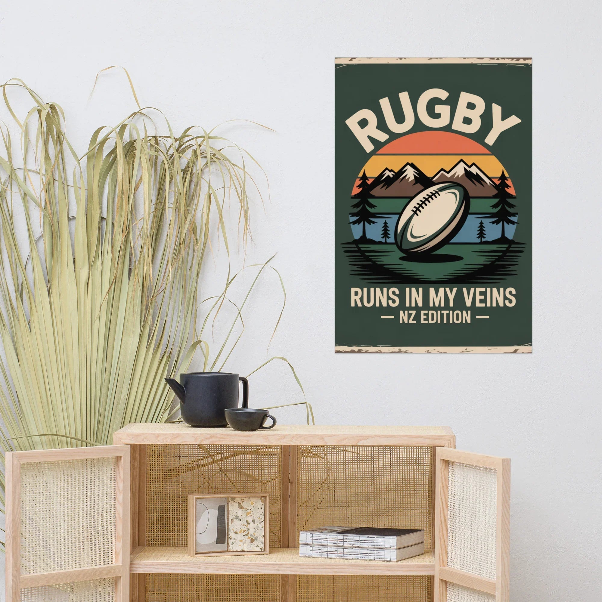 Rugby Runs in My Veins – New Zealand Edition Poster - RaZits