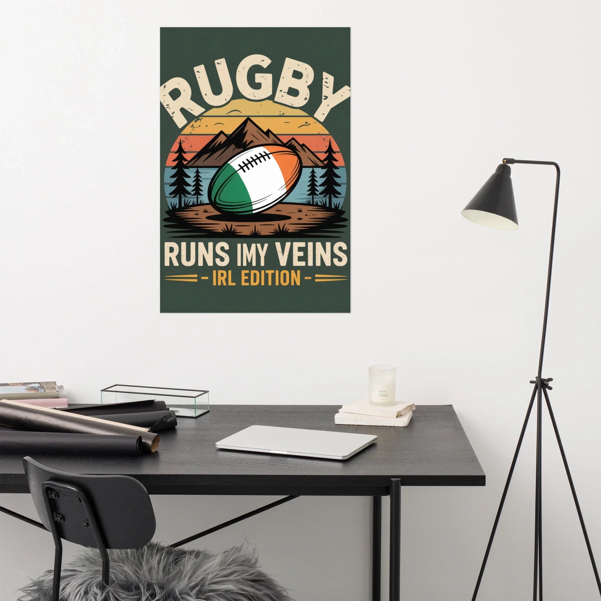 Rugby Runs in My Veins – Ireland Edition Poster - RaZits