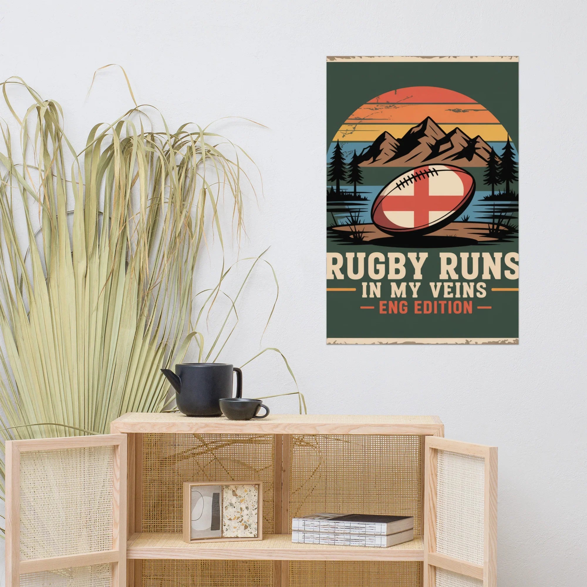 Rugby Runs in My Veins – England Edition Poster - RaZits