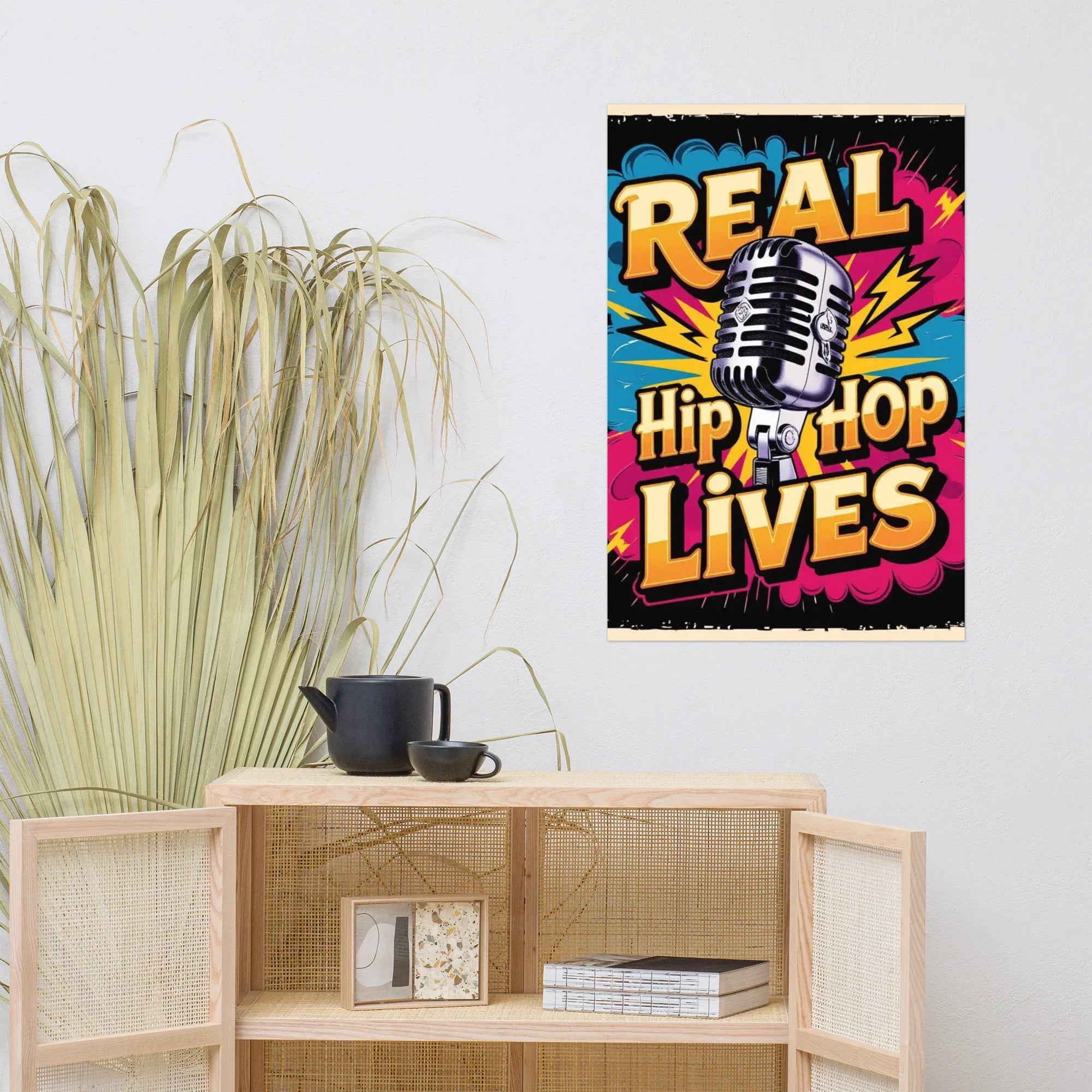 Real Hip Hop Lives Poster – Vintage Mic Boom Art - RaZits