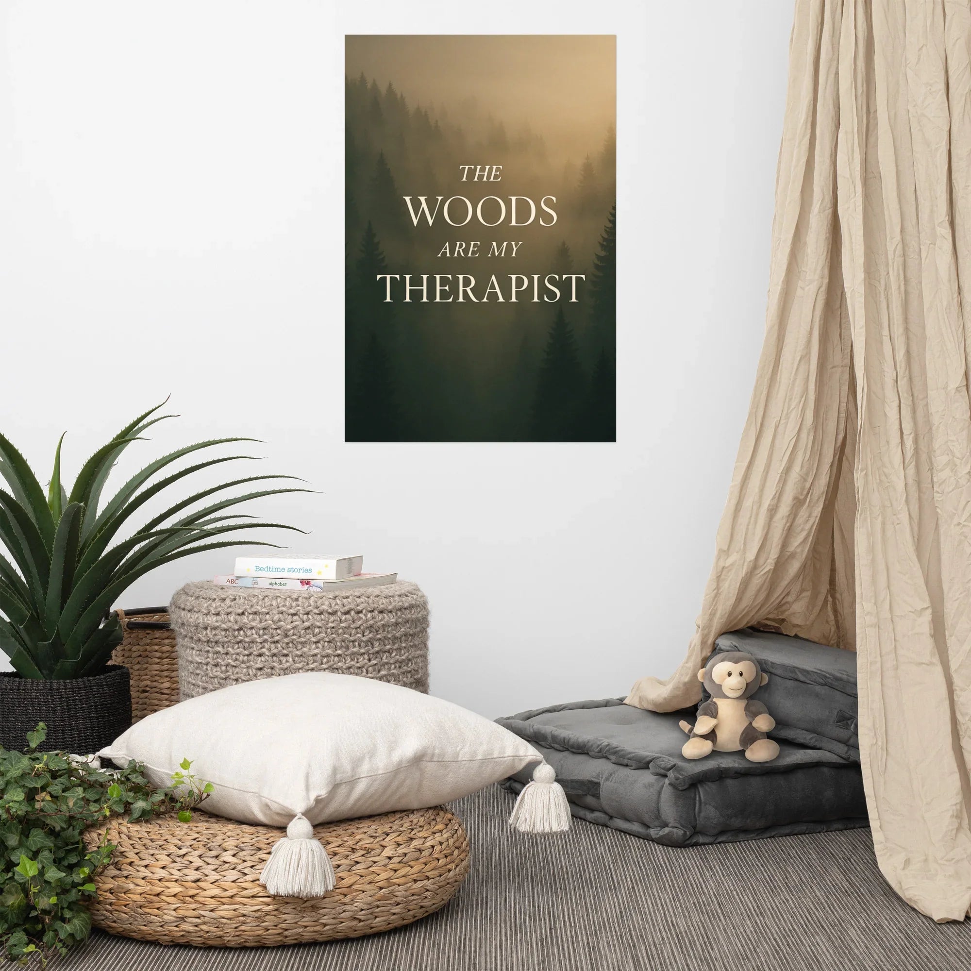The Woods Are My Therapist – Moody Forest Wall Art - RaZits