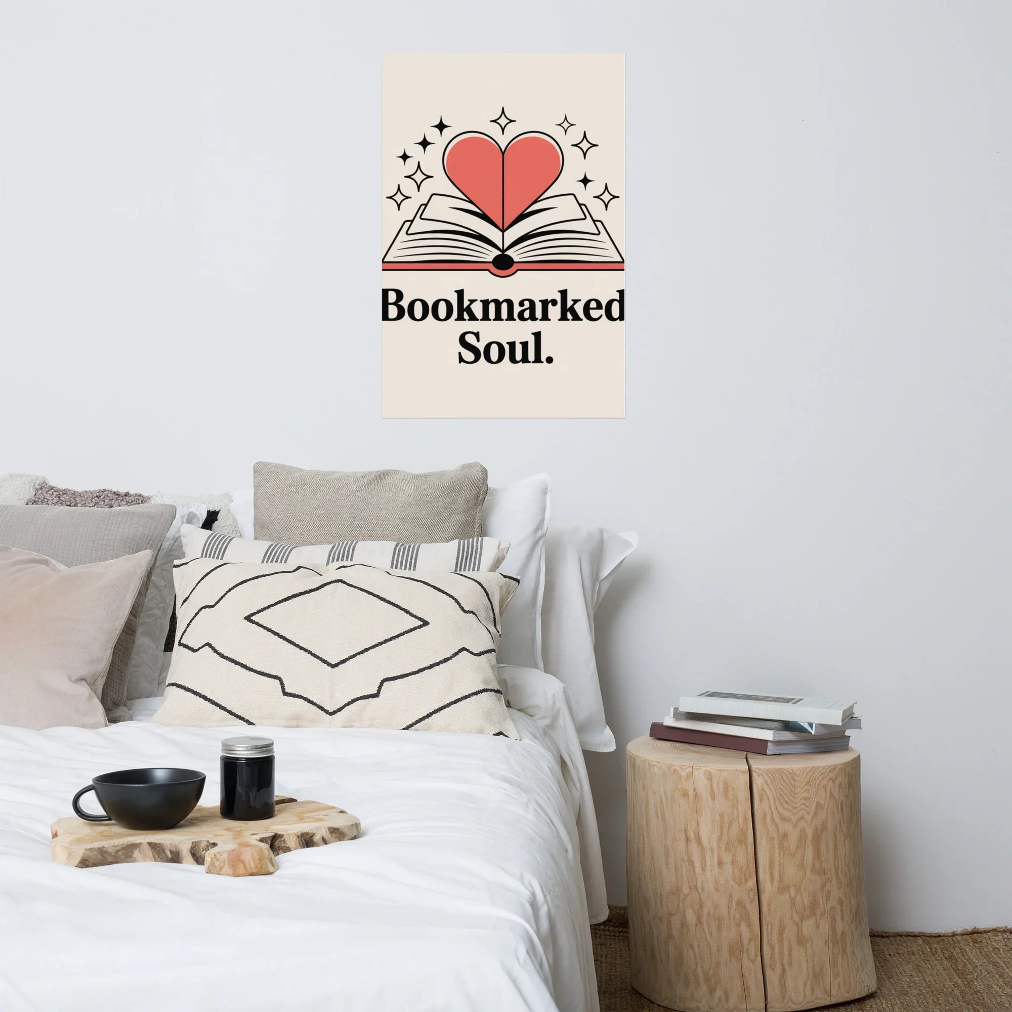 Bookmarked Soul Poster – Heart & Book Art Print - RaZits