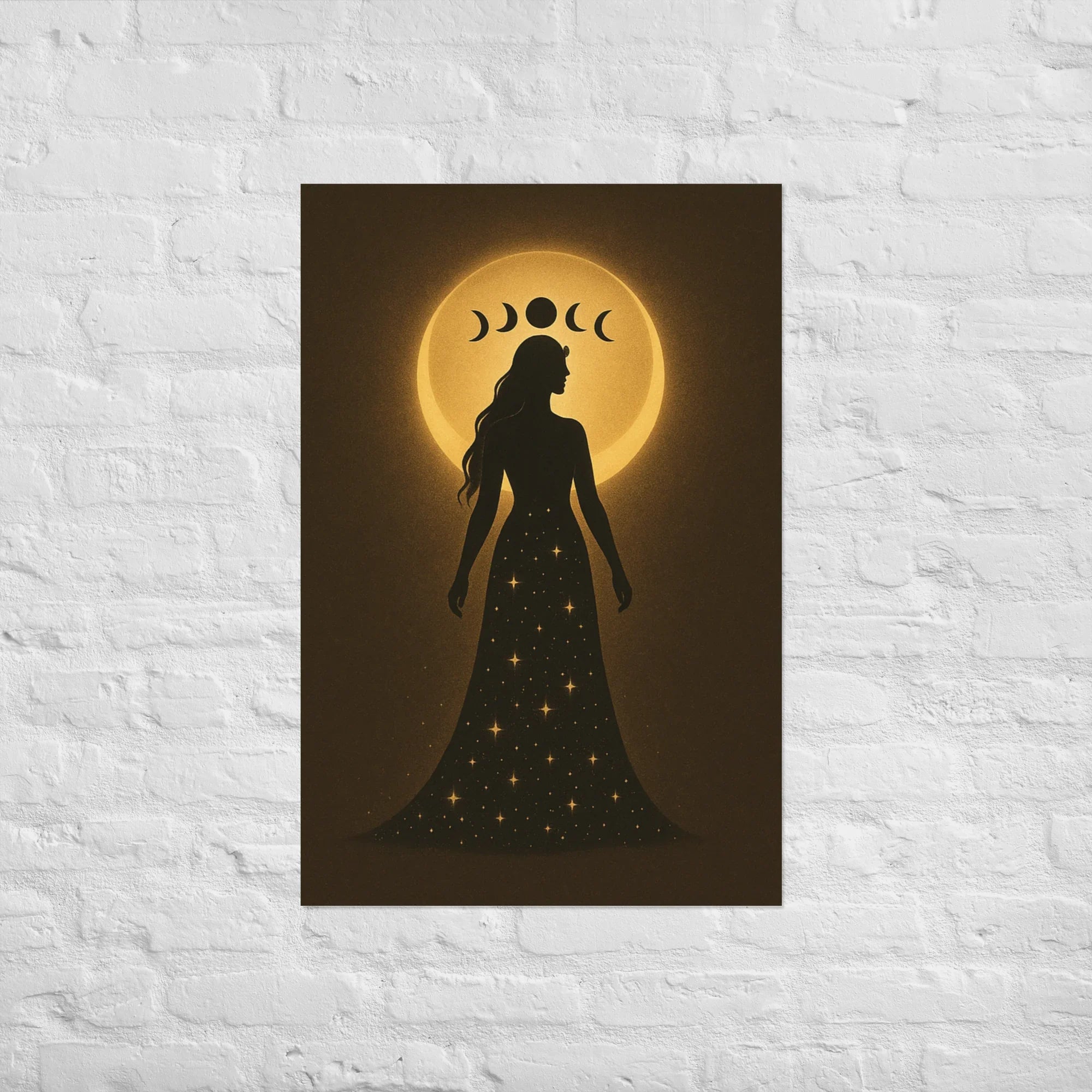 Triple Moon Goddess Poster – Divine Feminine Lunar Print - RaZits