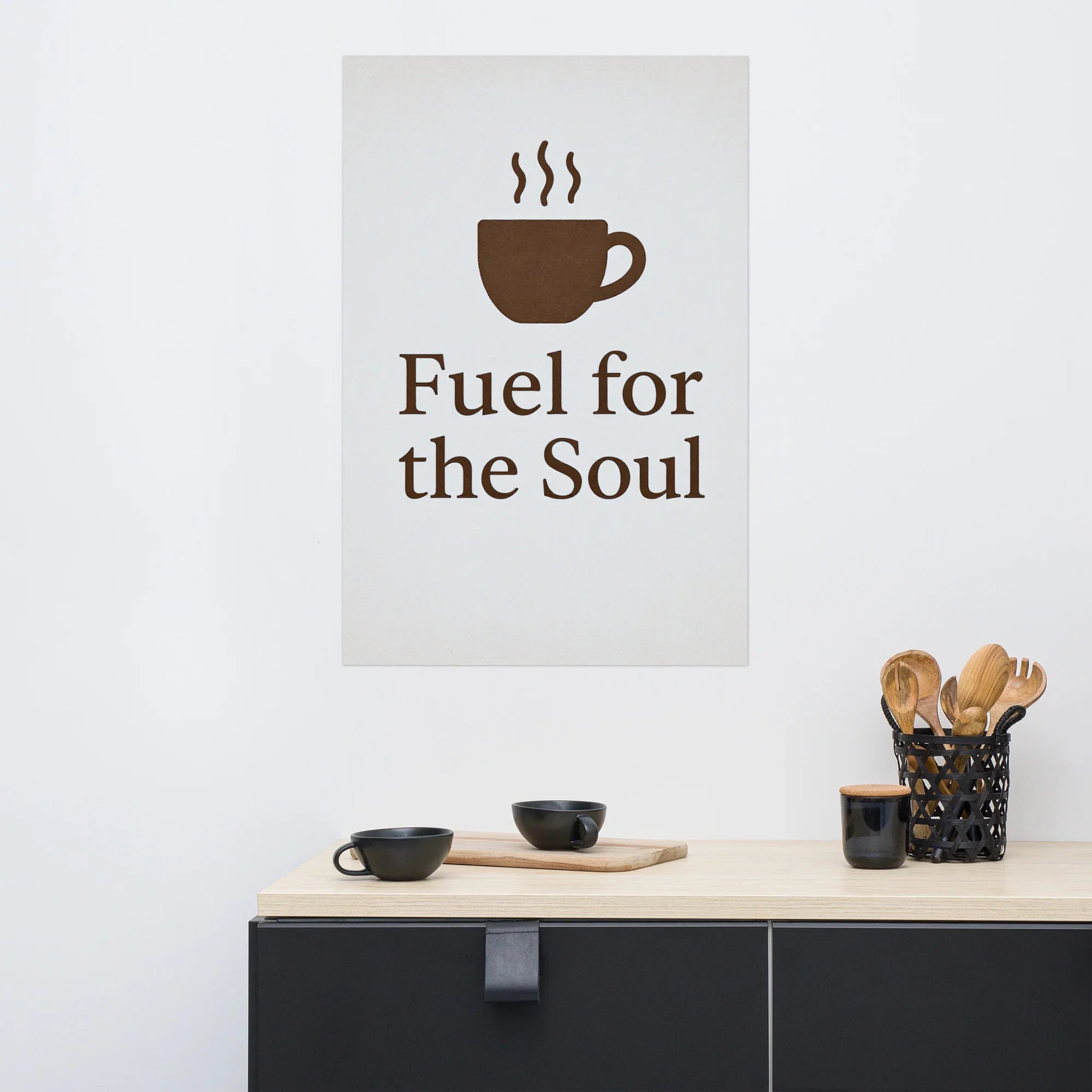 Fuel for the Soul Wall Art – Minimalist Coffee Quote - RaZits