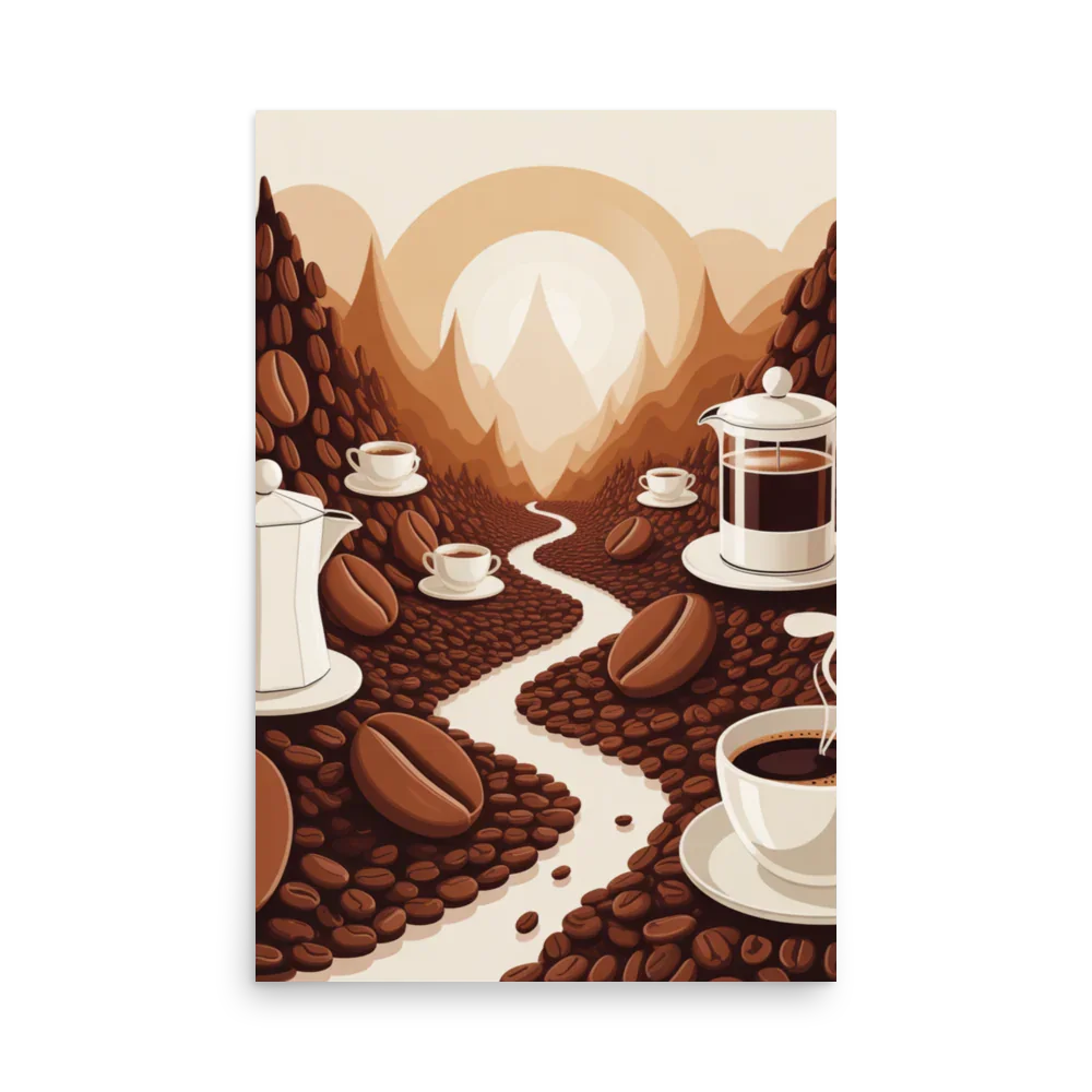 Coffee Valley Wall Art – Surreal Coffee Landscape - RaZits