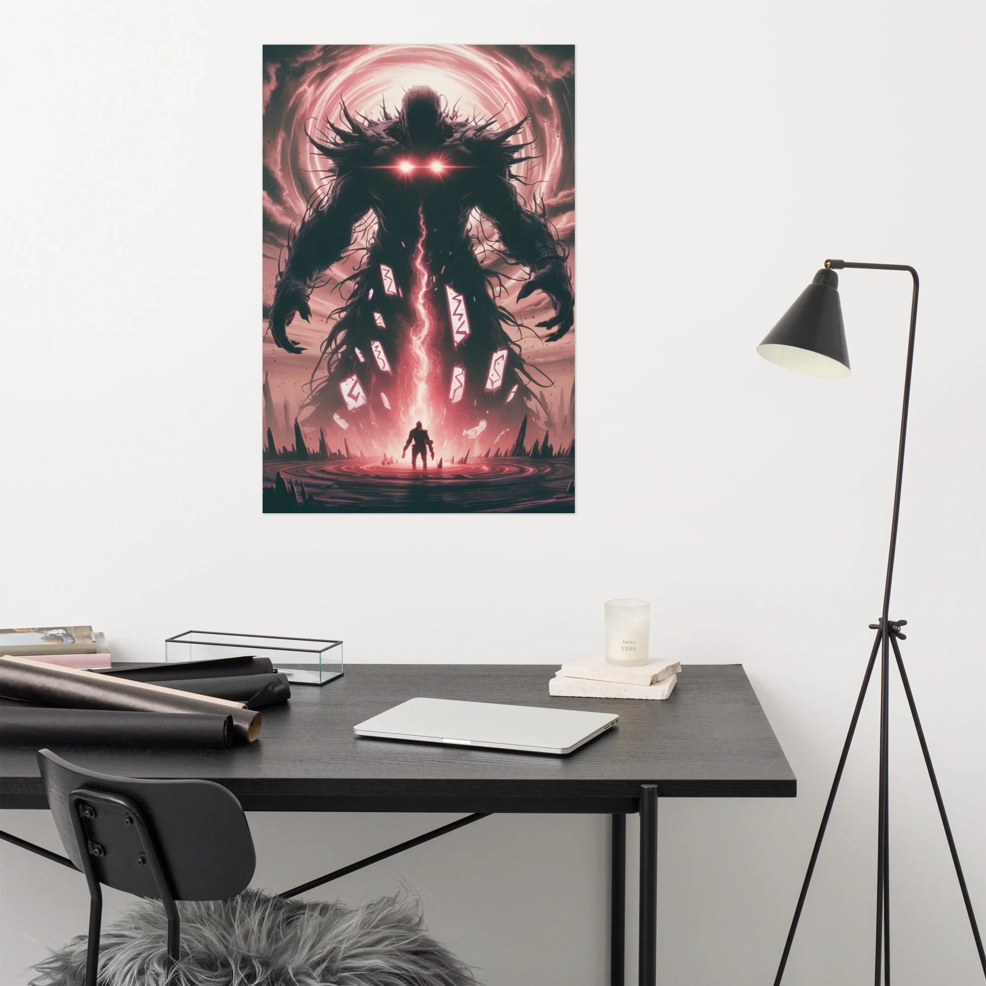 Eclipse of Titans – Dark Fantasy Boss Battle Art Print - RaZits