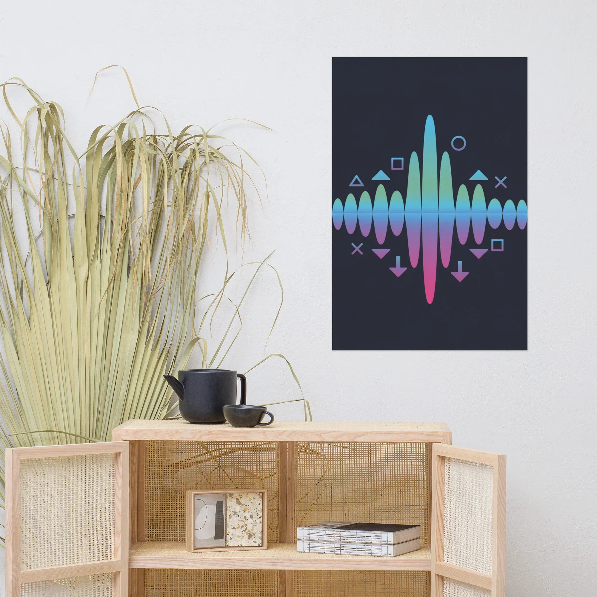 Neon Waveform Gaming Energy Art – RGB Sound Pulse Wall Decor - RaZits