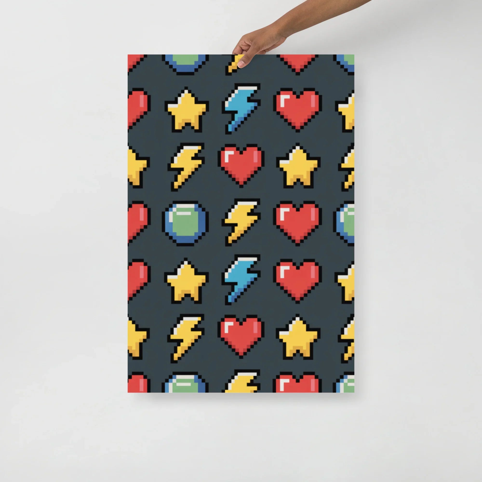 Pixel Pulse Retro Gaming Wall Art – 8-Bit Arcade Aesthetic Pattern - RaZits