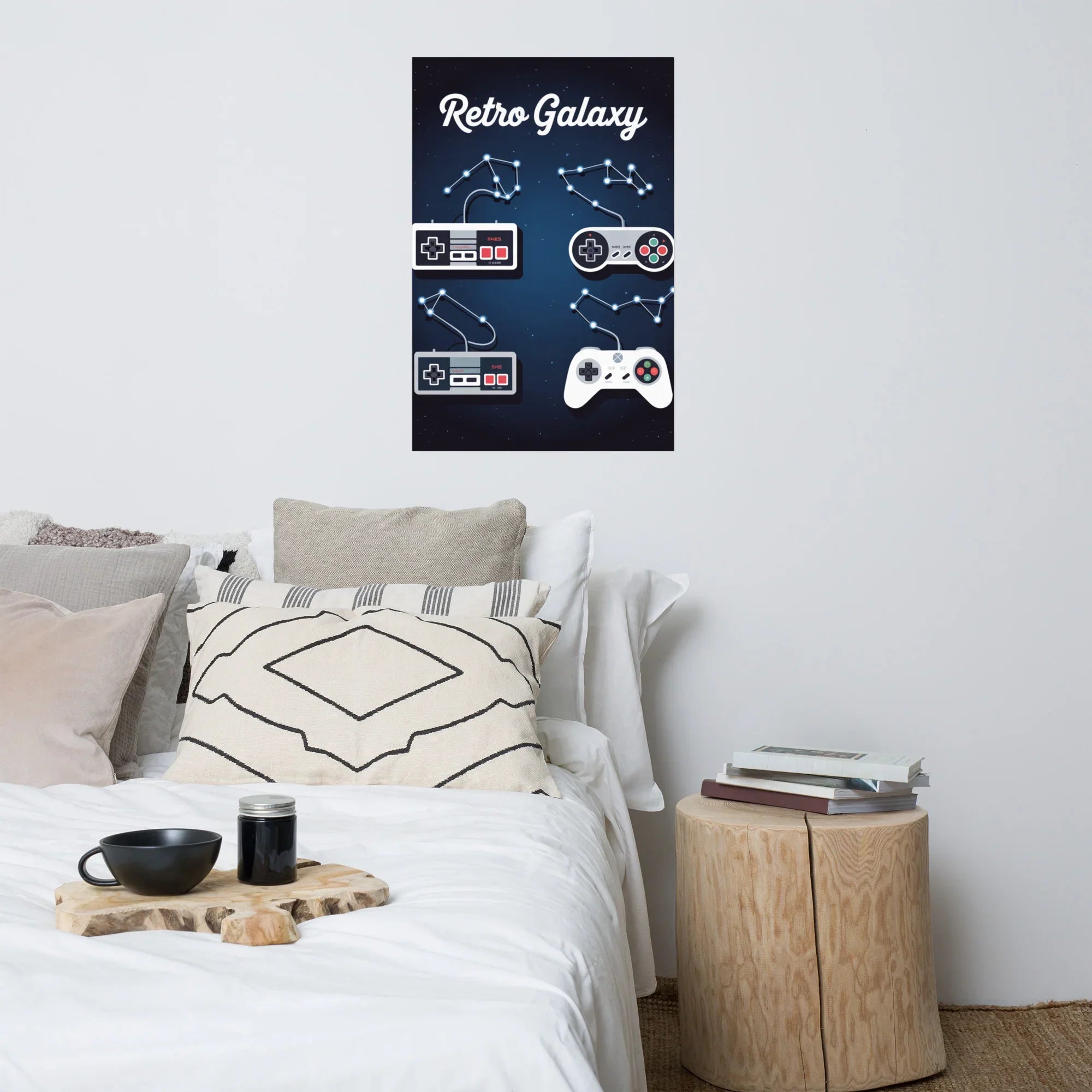 Retro Galaxy – Vintage Controller Constellation Gaming Poster - RaZits