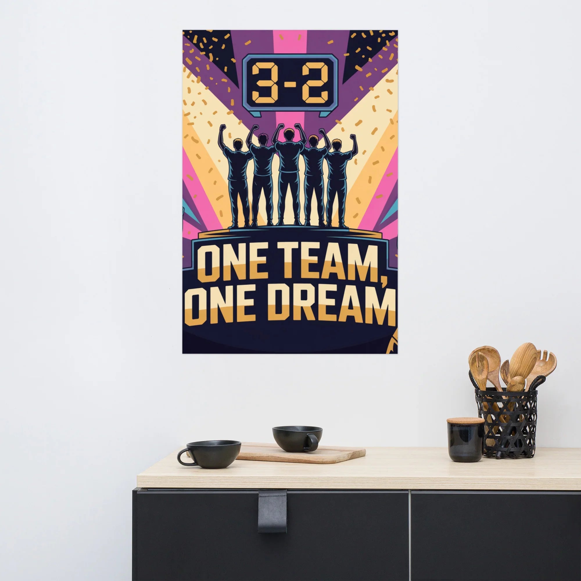 One Team, One Dream – Esports Teamwork Victory Poster - RaZits