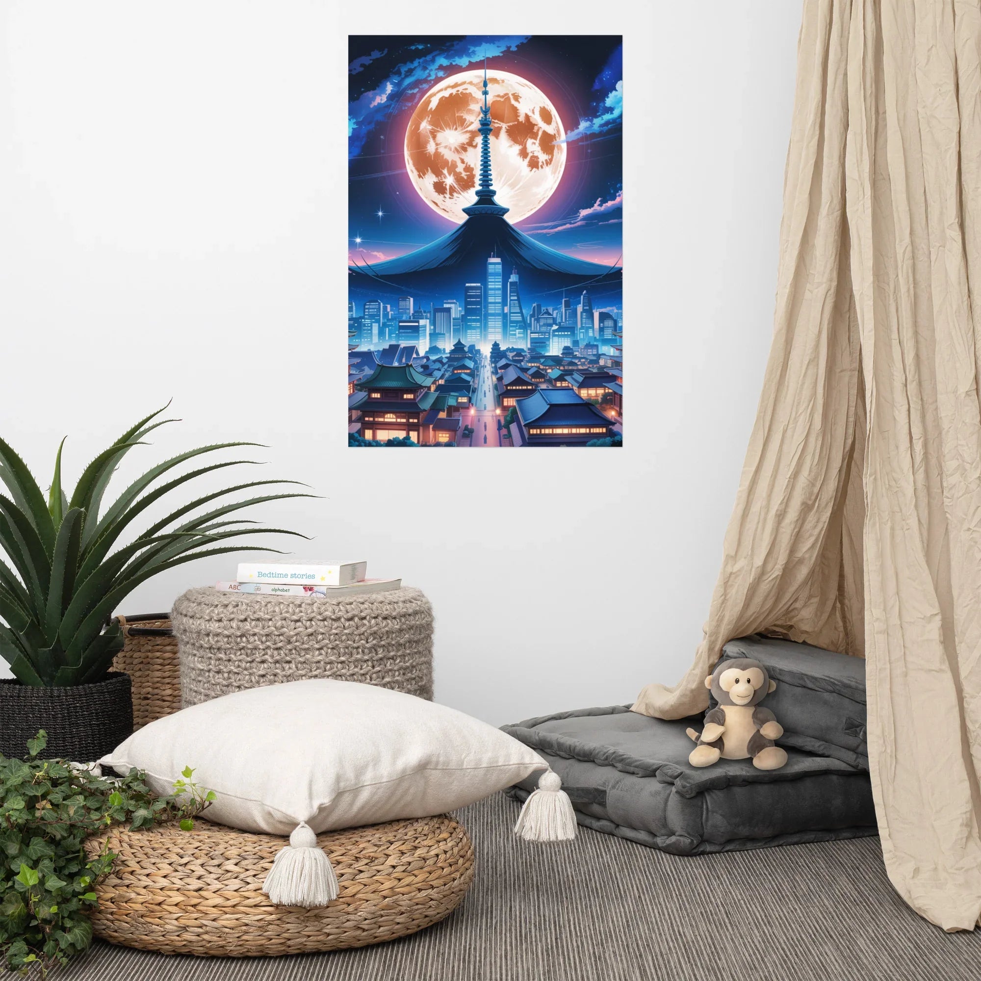 Cyberpunk City Art – Futuristic Anime Skyline Wall Decor - RaZits