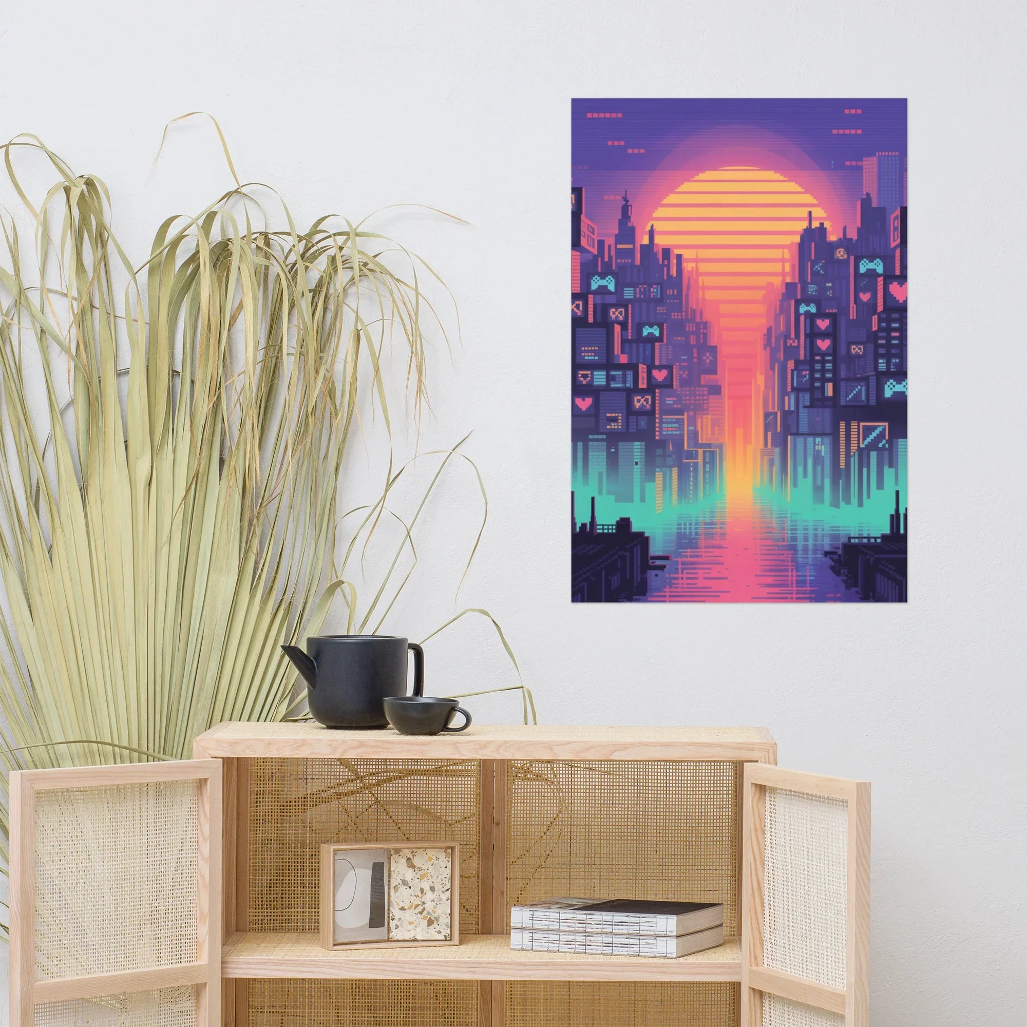 Neon Horizon - Cyberpunk City Gaming Poster - RaZits