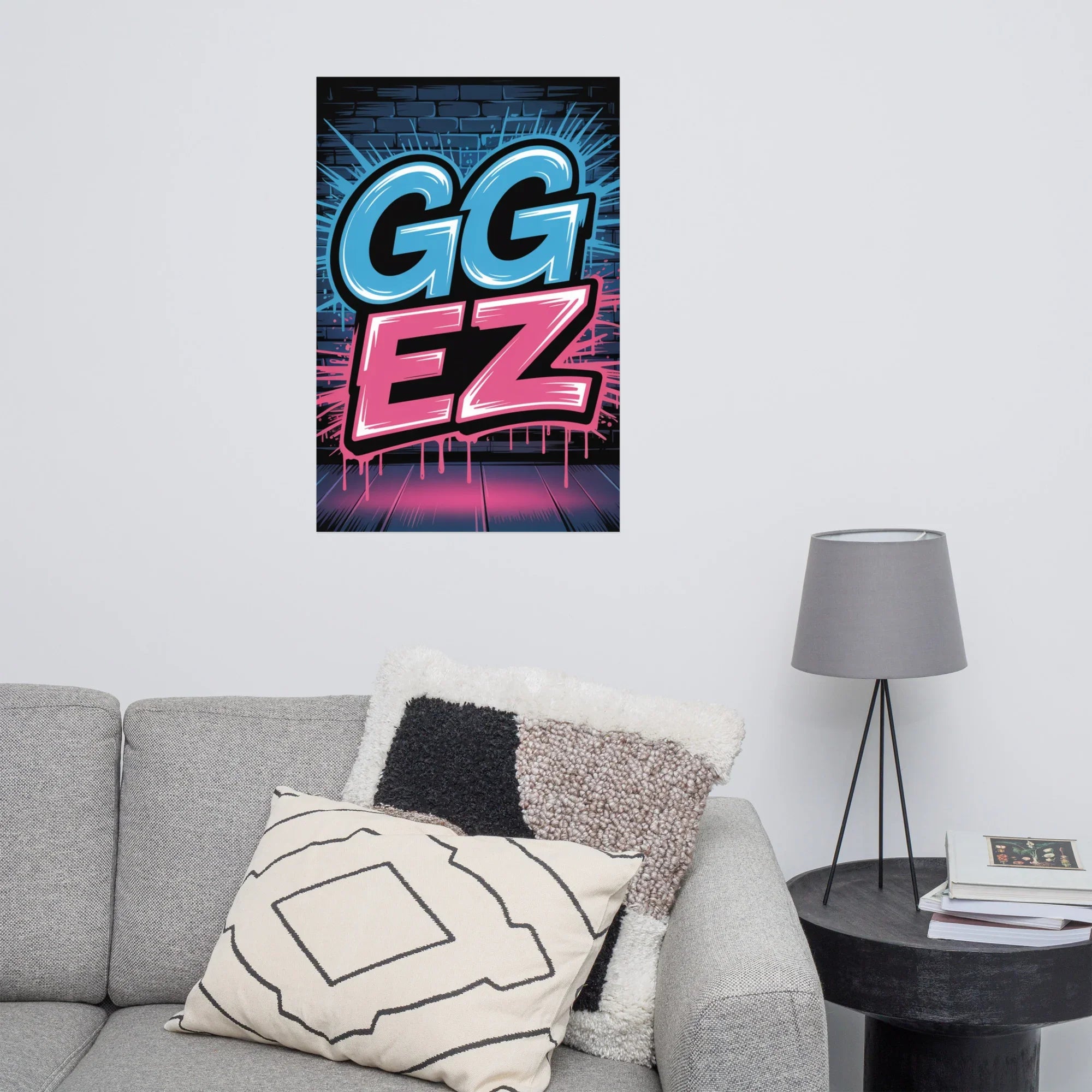GG EZ - Neon Graffiti Gaming Poster - RaZits